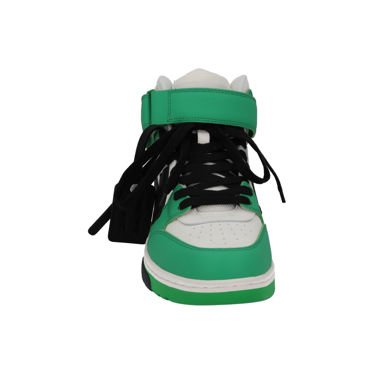 OFF-WHITE Out Of Office Trainers Mid Top Green Leather IT40 UK6 NEW RRP595