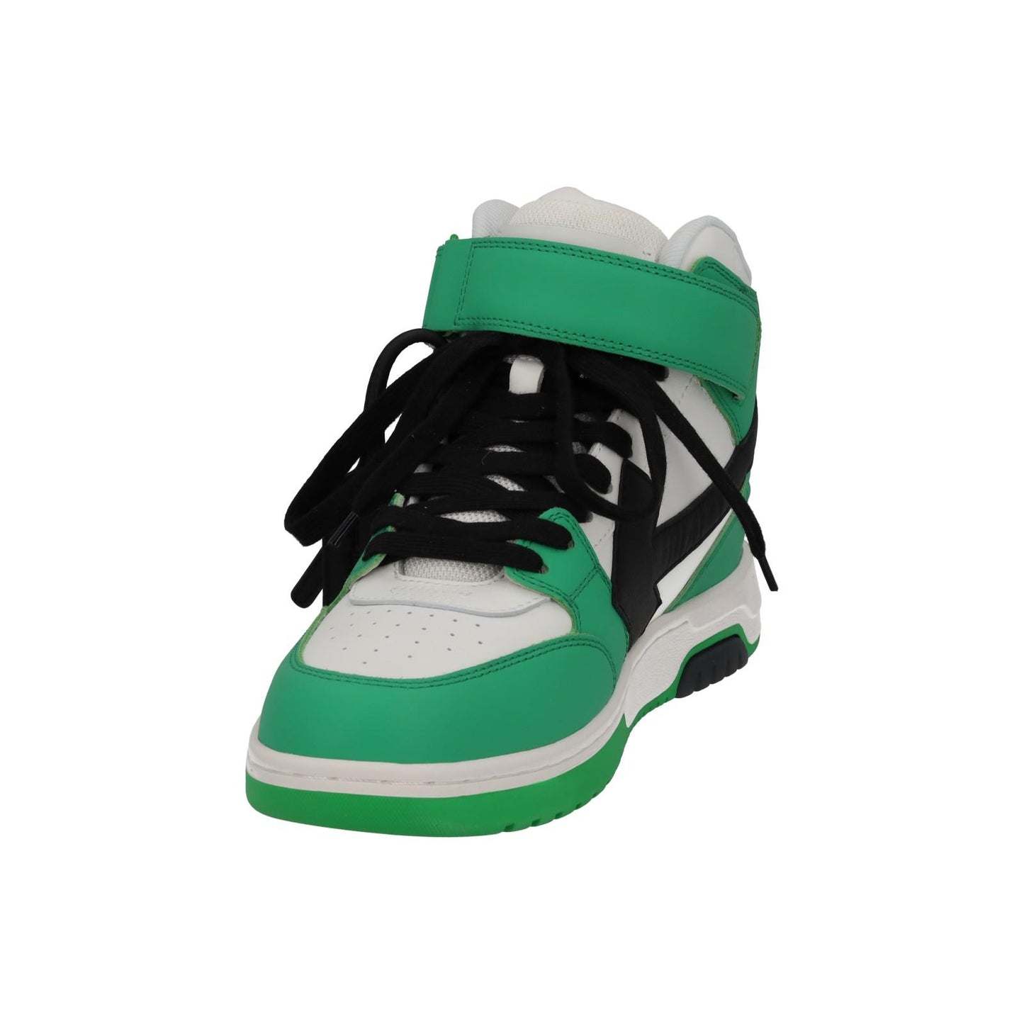 OFF-WHITE Out Of Office Trainers Mid Top Green Leather IT40 UK6 NEW RRP595