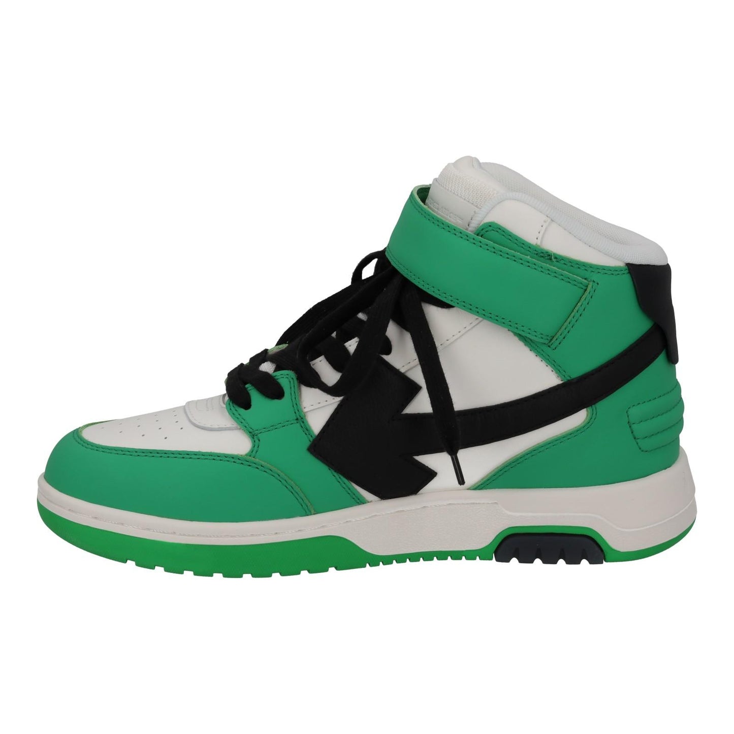 OFF-WHITE Out Of Office Trainers Mid Top Green Leather IT40 UK6 NEW RRP595