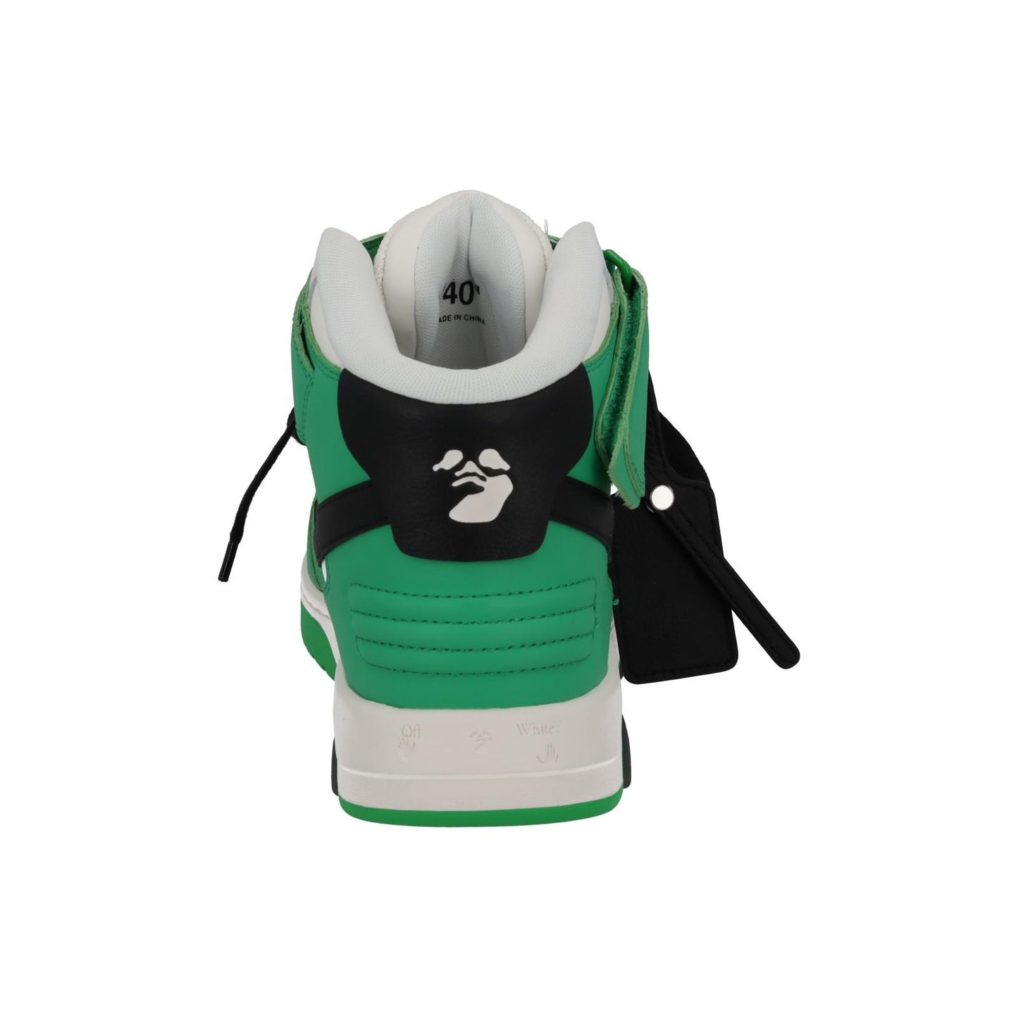 OFF-WHITE Out Of Office Trainers Mid Top Green Leather IT40 UK6 NEW RRP595