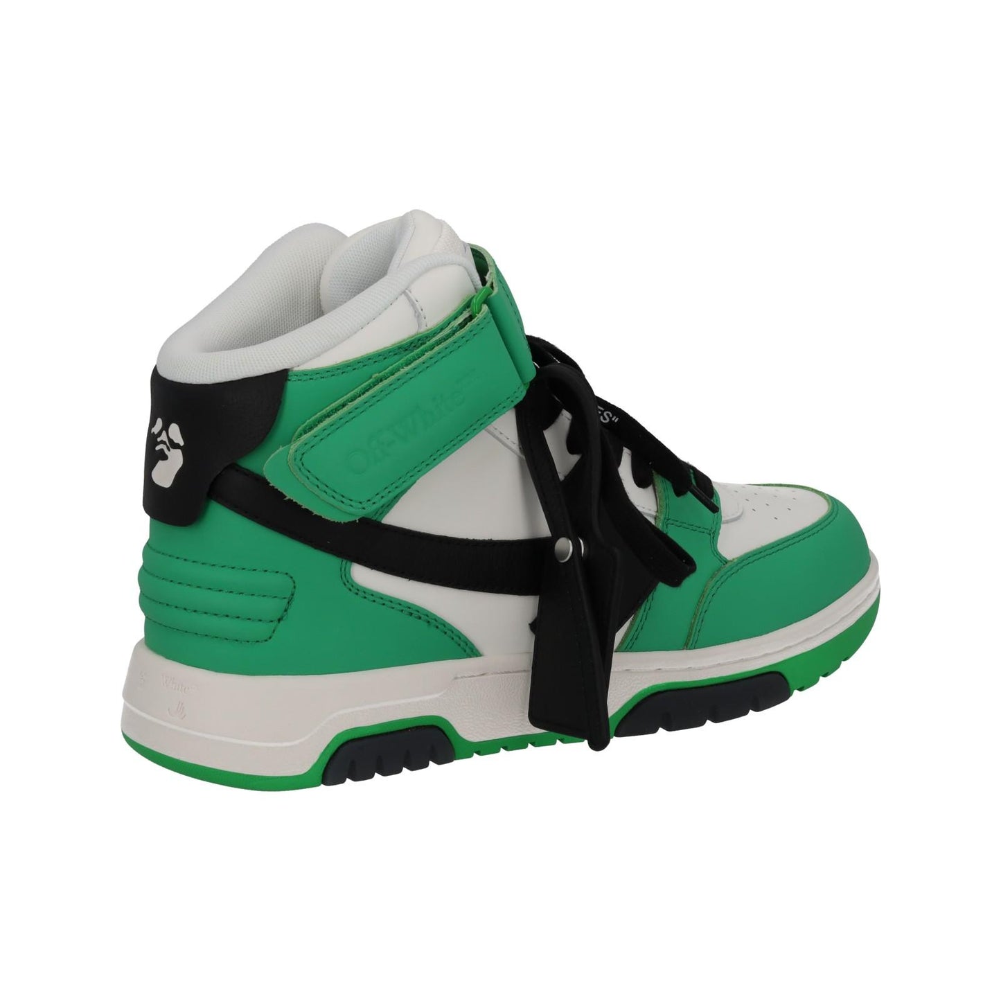 OFF-WHITE Out Of Office Trainers Mid Top Green Leather IT40 UK6 NEW RRP595