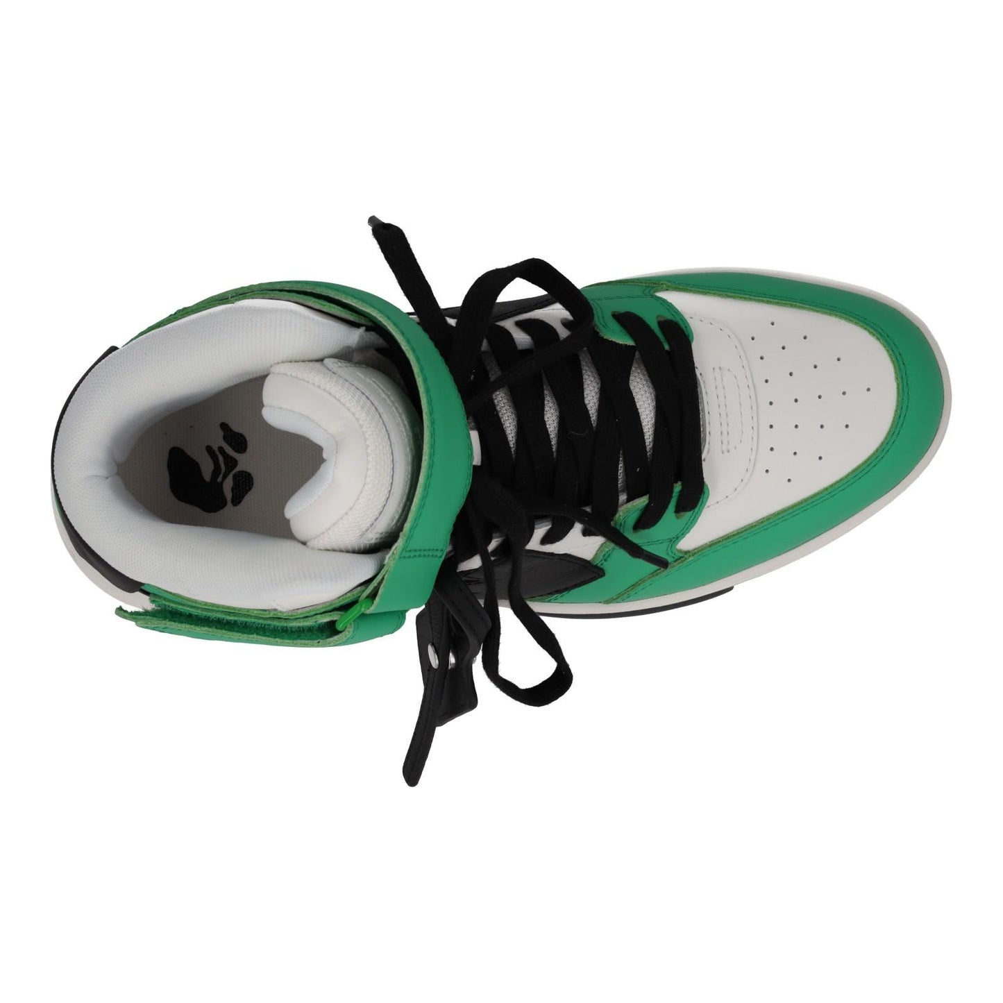 OFF-WHITE Out Of Office Trainers Mid Top Green Leather IT40 UK6 NEW RRP595