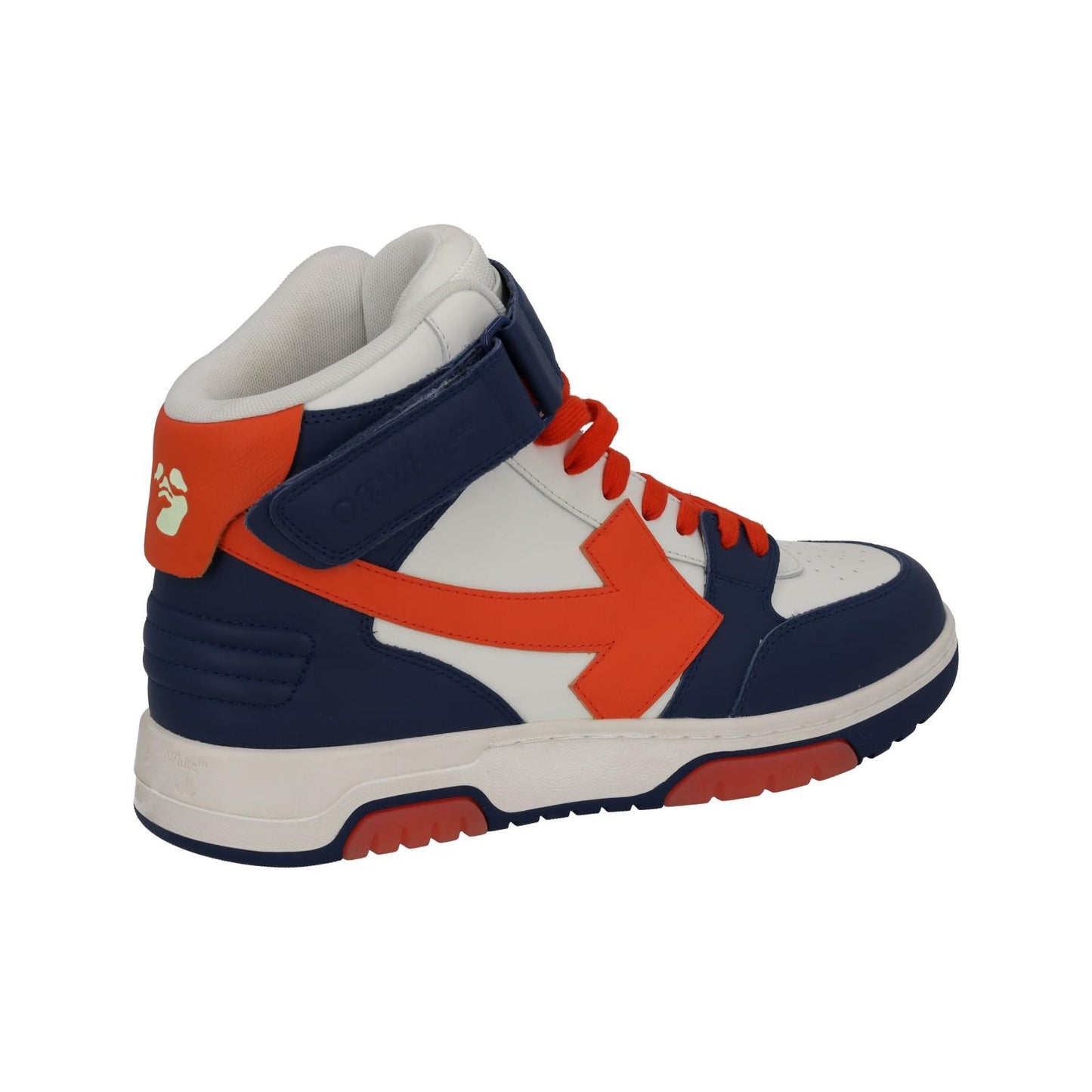 OFF-WHITE Out Of Office Trainers Mid Top Navy Orange Leather IT42 UK8 NEW RRP595