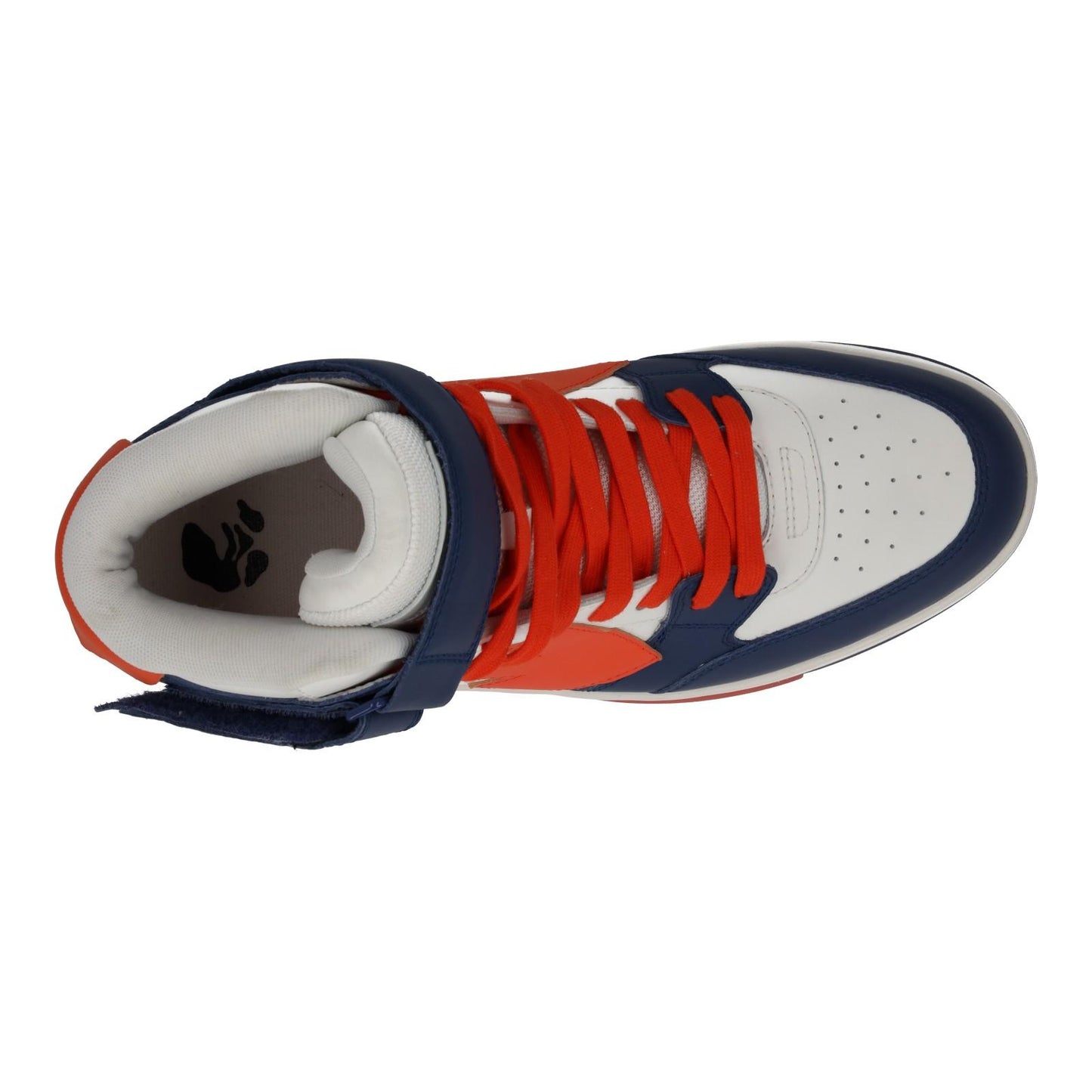 OFF-WHITE Out Of Office Trainers Mid Top Navy Orange Leather IT42 UK8 NEW RRP595