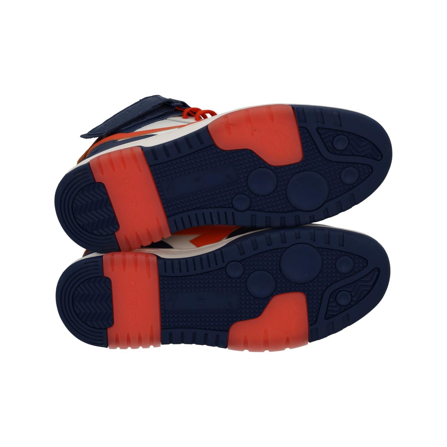 OFF-WHITE Out Of Office Trainers Mid Top Navy Orange Leather IT42 UK8 NEW RRP595