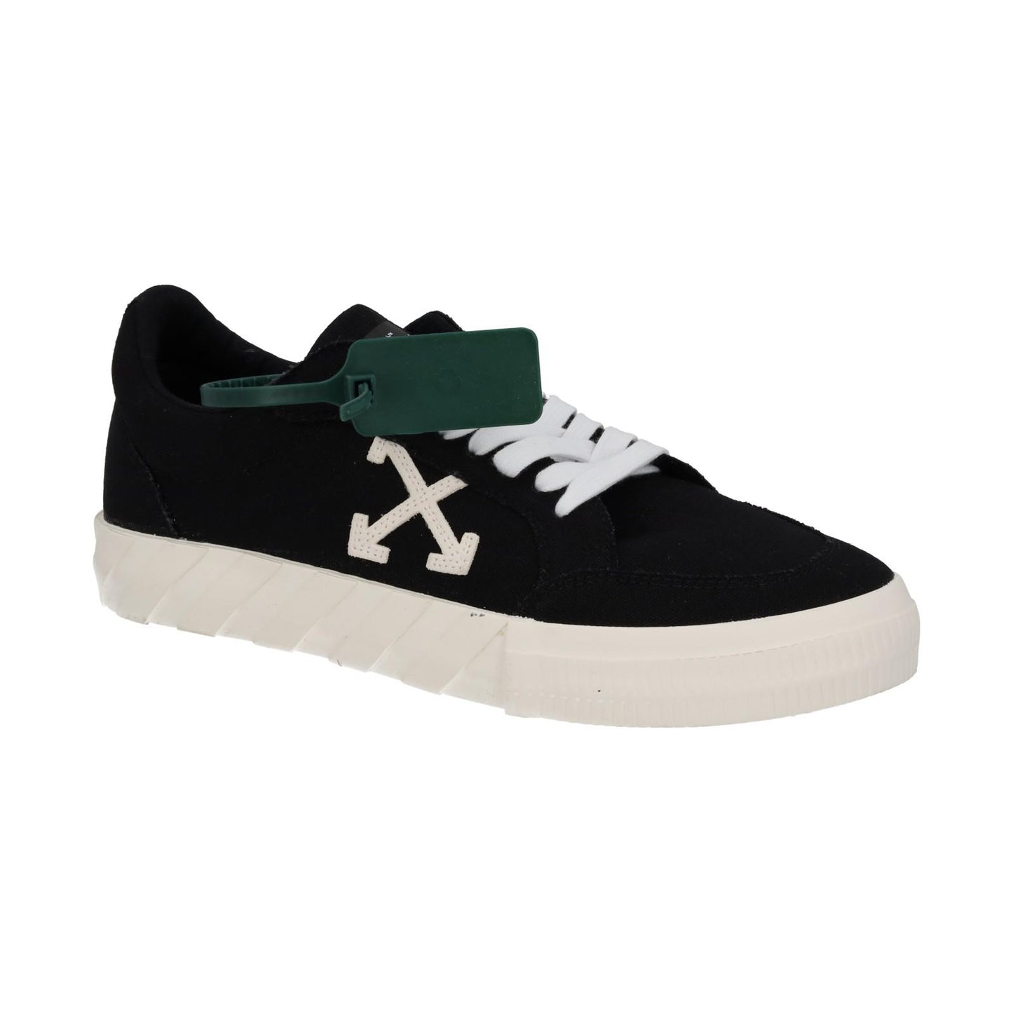 OFF-WHITE Trainers Low Vulcanized Canvas Lace Up Black White UK7 NEW RRP305