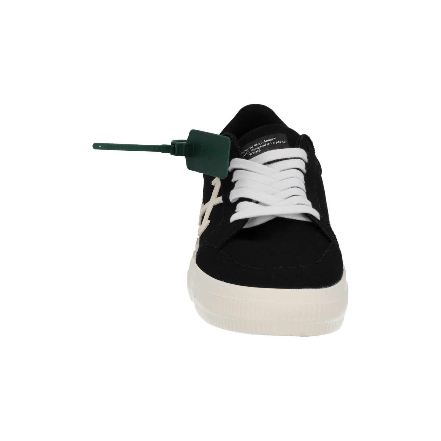 OFF-WHITE Trainers Low Vulcanized Canvas Lace Up Black White UK7 NEW RRP305