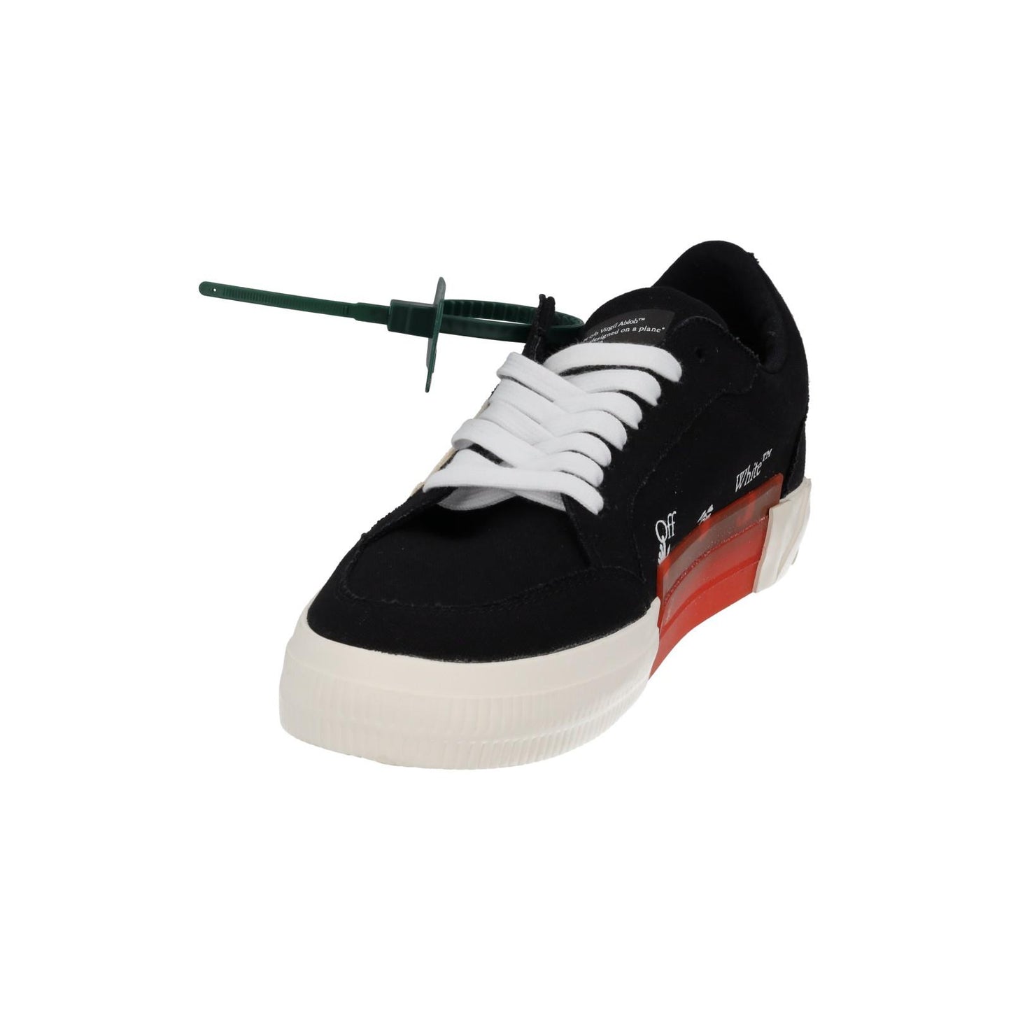 OFF-WHITE Trainers Low Vulcanized Canvas Lace Up Black White UK7 NEW RRP305