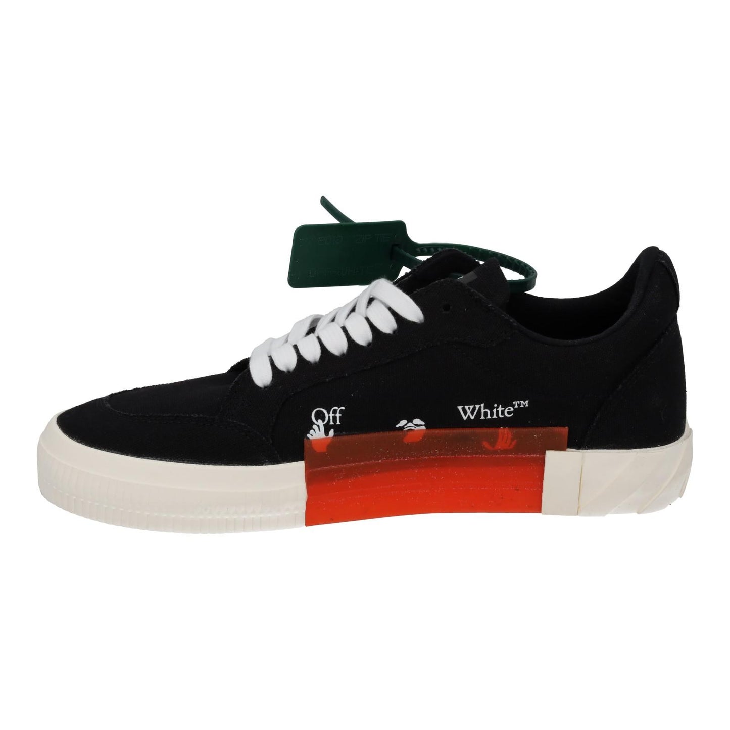 OFF-WHITE Trainers Low Vulcanized Canvas Lace Up Black White UK7 NEW RRP305