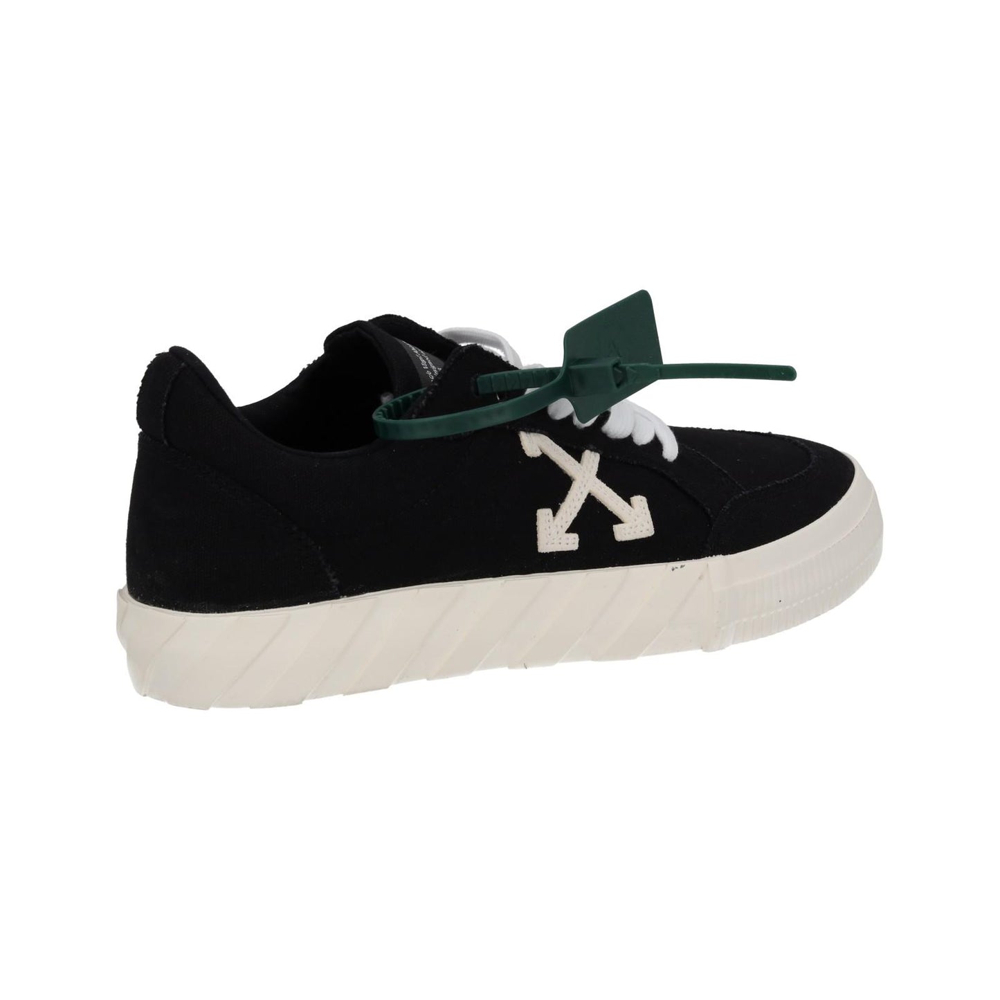 OFF-WHITE Trainers Low Vulcanized Canvas Lace Up Black White UK7 NEW RRP305