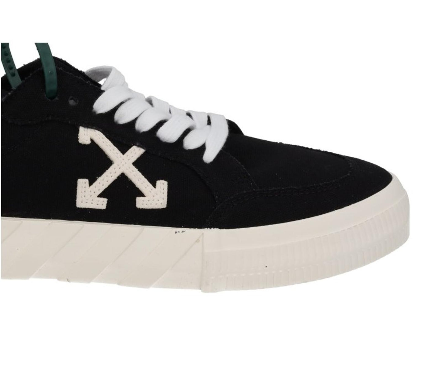 OFF-WHITE Trainers Low Vulcanized Canvas Lace Up Black White UK7 NEW RRP305