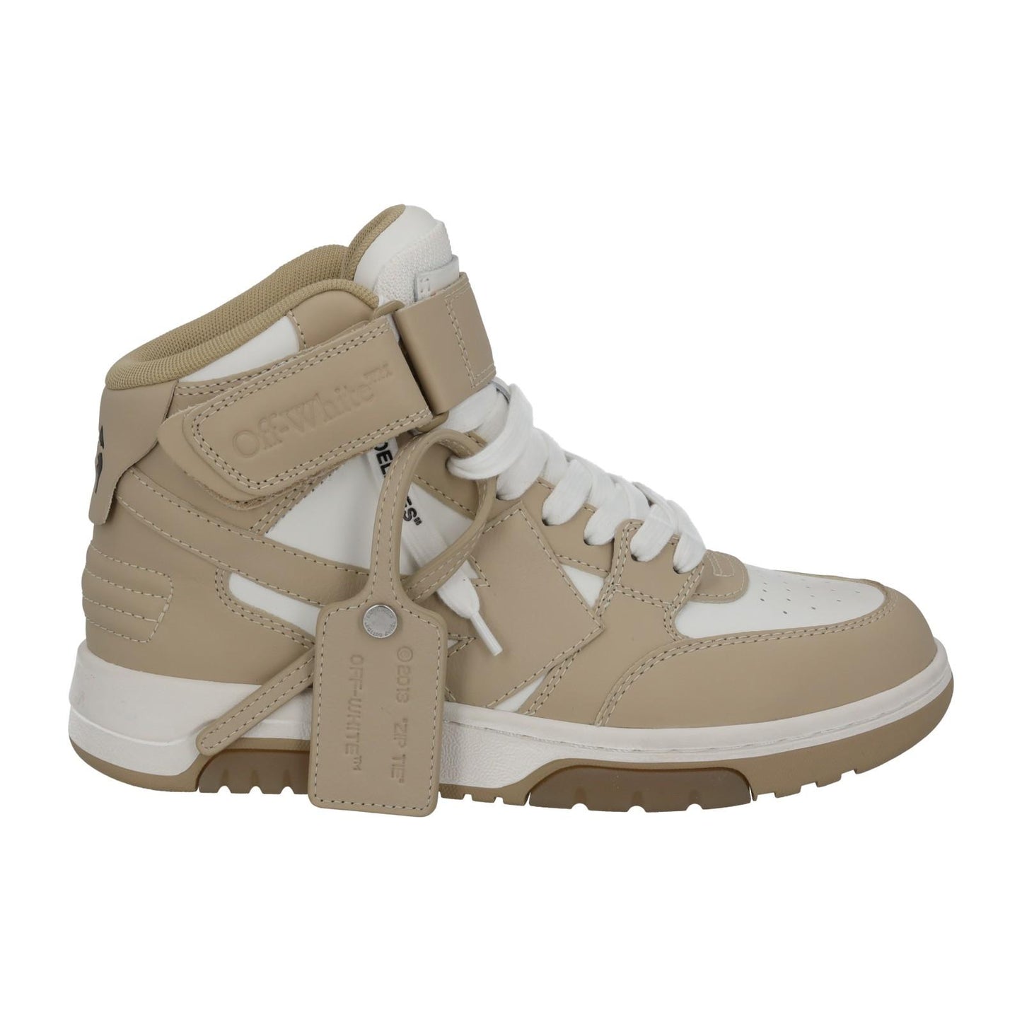 OFF-WHITE Out Of Office Trainer Mid Top Beige Leather EU36 UK3 NEW RRP595