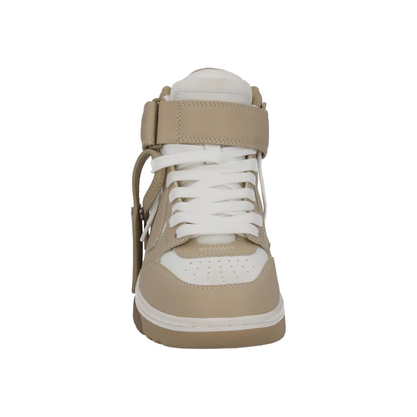 OFF-WHITE Out Of Office Trainer Mid Top Beige Leather EU36 UK3 NEW RRP595
