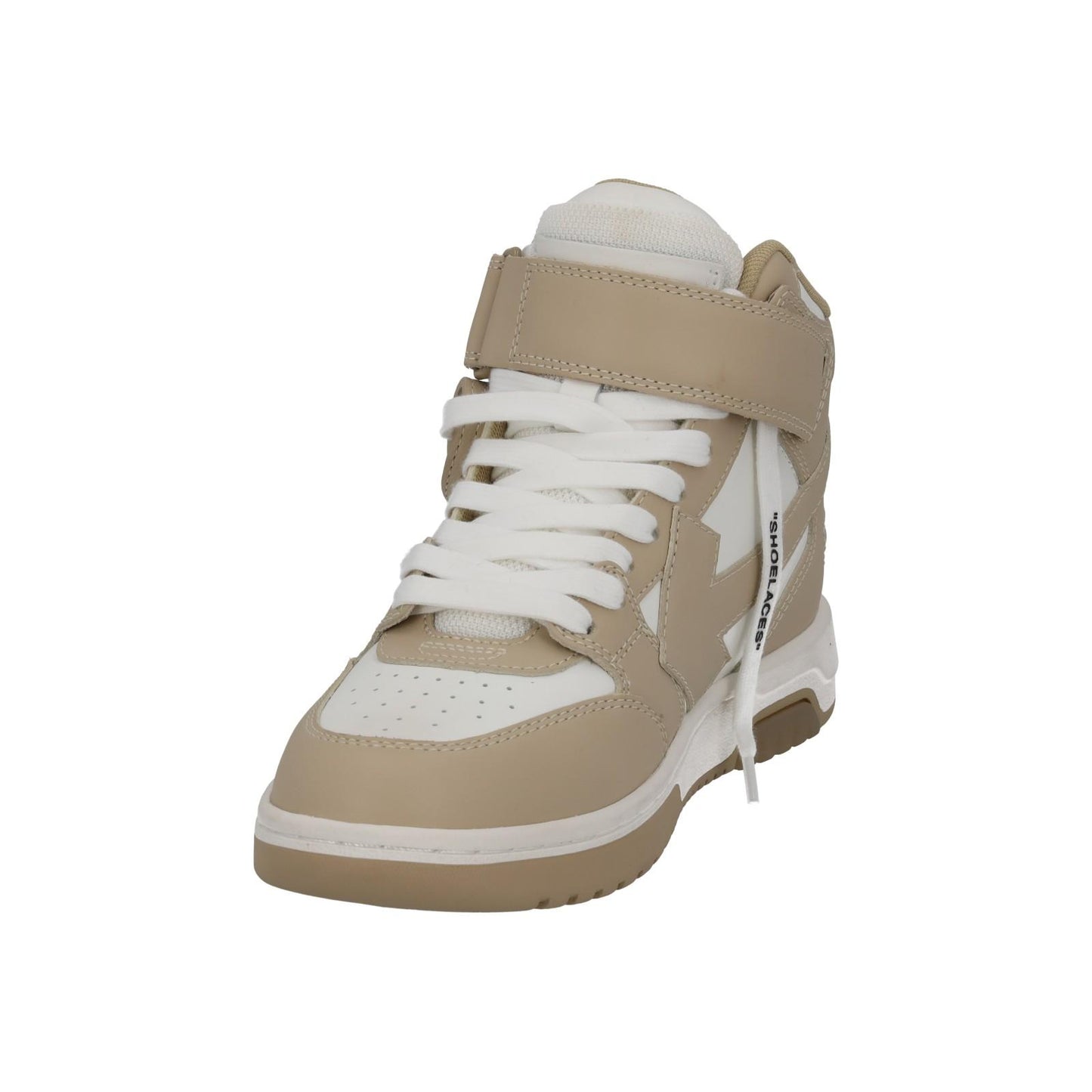 OFF-WHITE Out Of Office Trainer Mid Top Beige Leather EU36 UK3 NEW RRP595