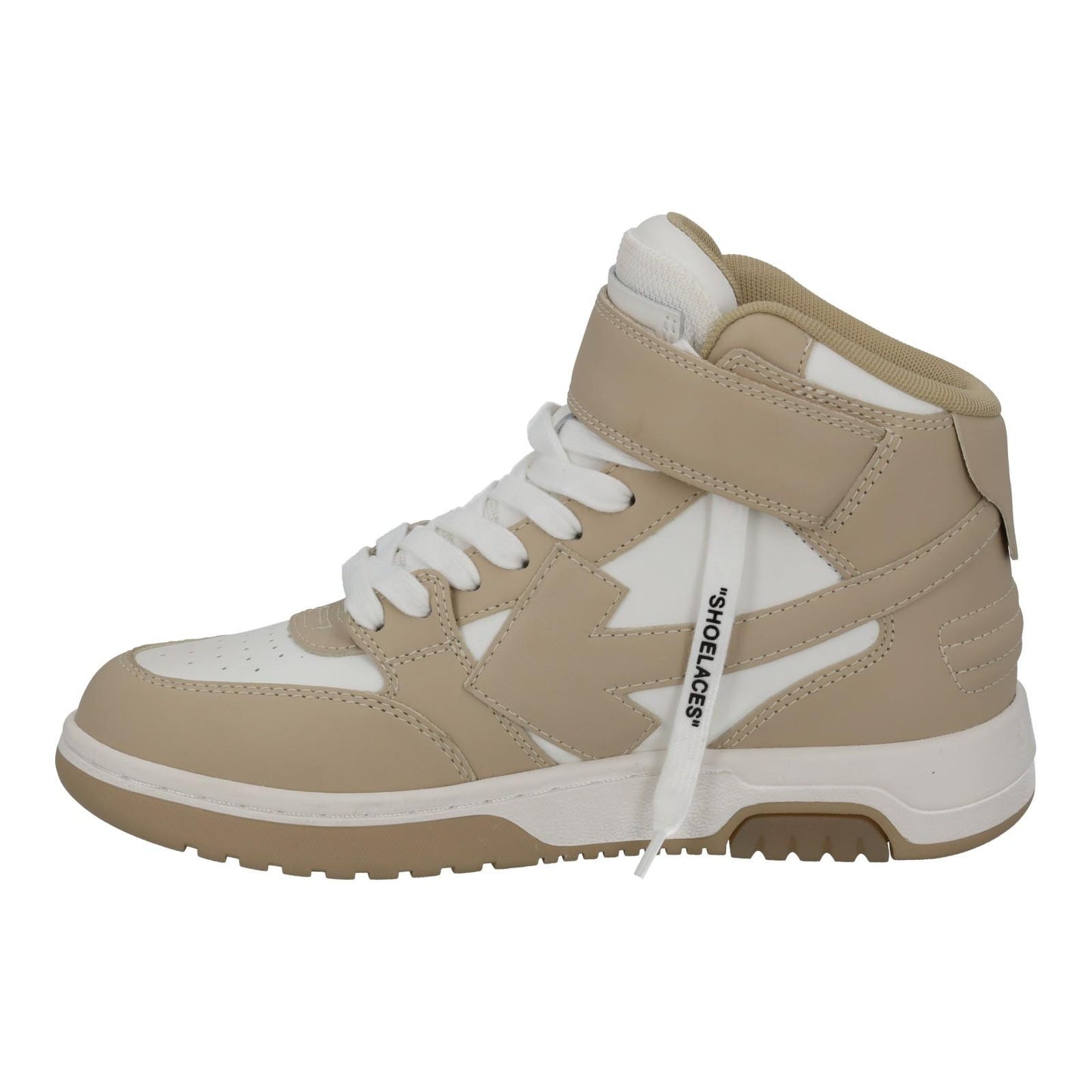 OFF-WHITE Out Of Office Trainer Mid Top Beige Leather EU36 UK3 NEW RRP595