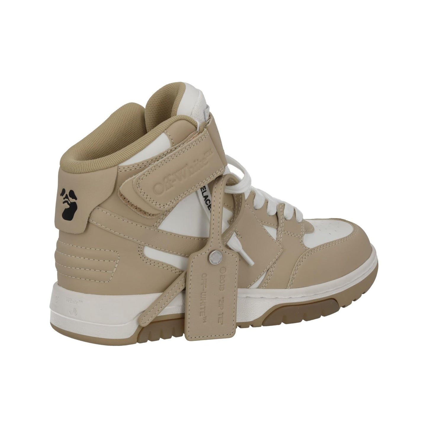 OFF-WHITE Out Of Office Trainer Mid Top Beige Leather EU36 UK3 NEW RRP595