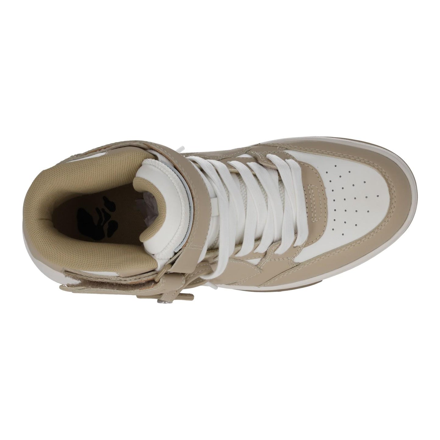 OFF-WHITE Out Of Office Trainer Mid Top Beige Leather EU36 UK3 NEW RRP595