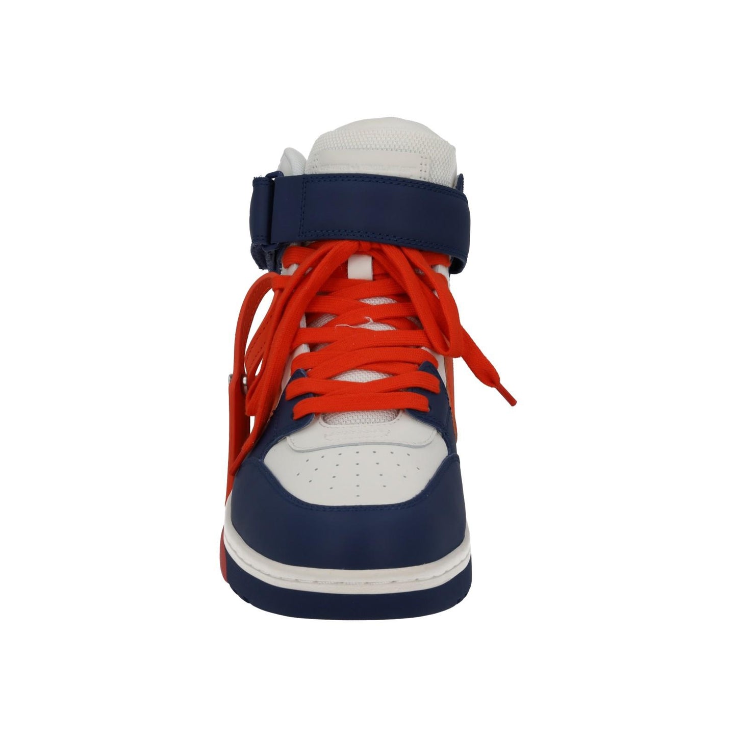 OFF-WHITE Out Of Office Trainers Mid Top Navy Orange Leather UK8 NEW RRP595