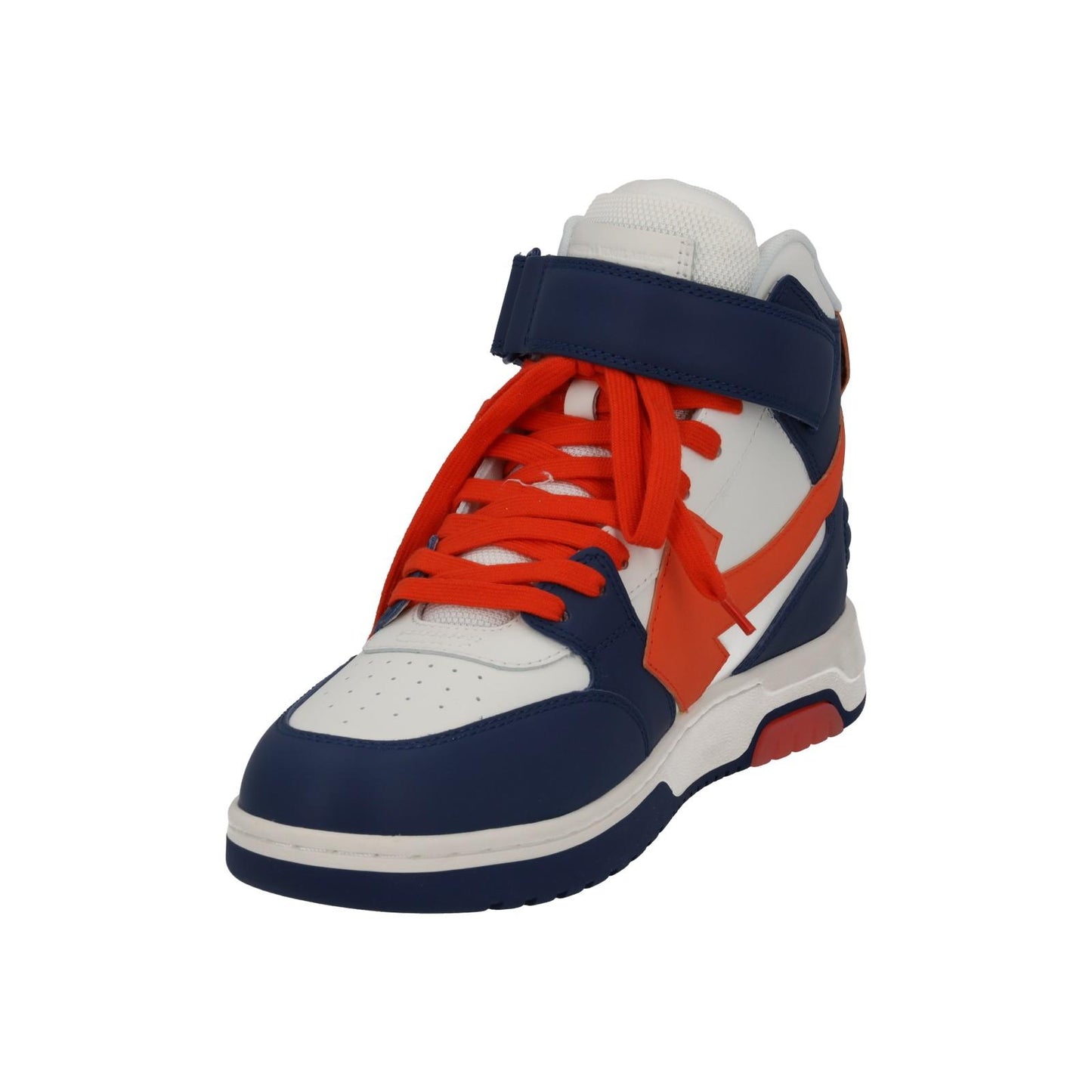 OFF-WHITE Out Of Office Trainers Mid Top Navy Orange Leather UK8 NEW RRP595