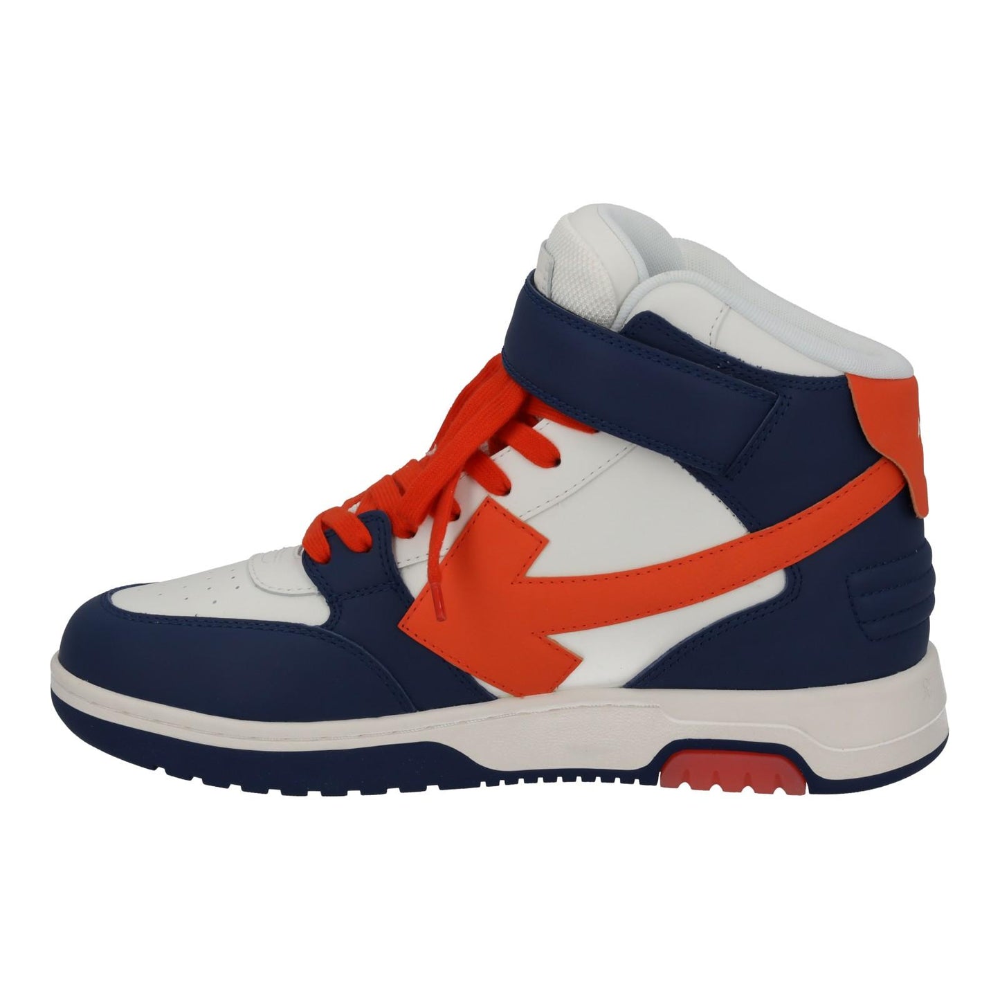 OFF-WHITE Out Of Office Trainers Mid Top Navy Orange Leather UK8 NEW RRP595