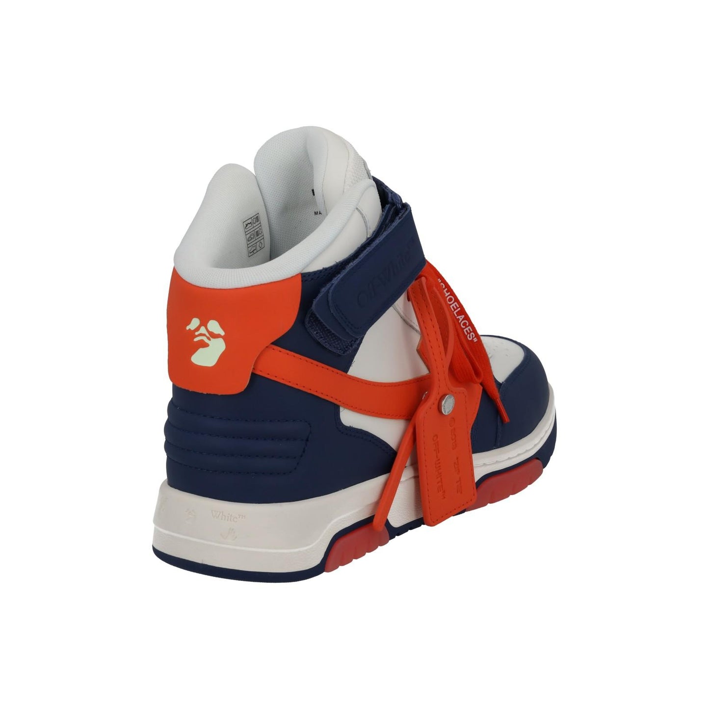 OFF-WHITE Out Of Office Trainers Mid Top Navy Orange Leather UK8 NEW RRP595