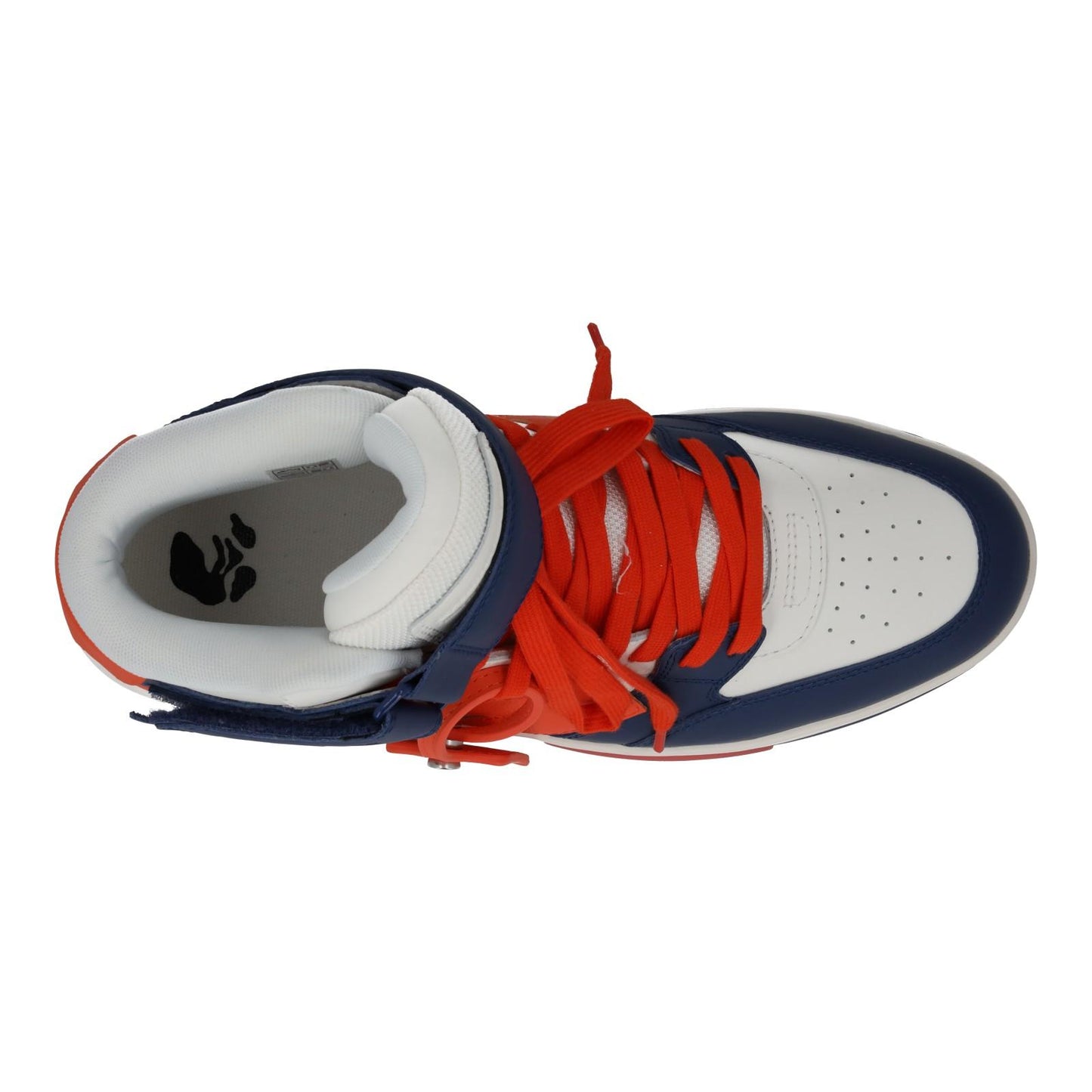 OFF-WHITE Out Of Office Trainers Mid Top Navy Orange Leather UK8 NEW RRP595