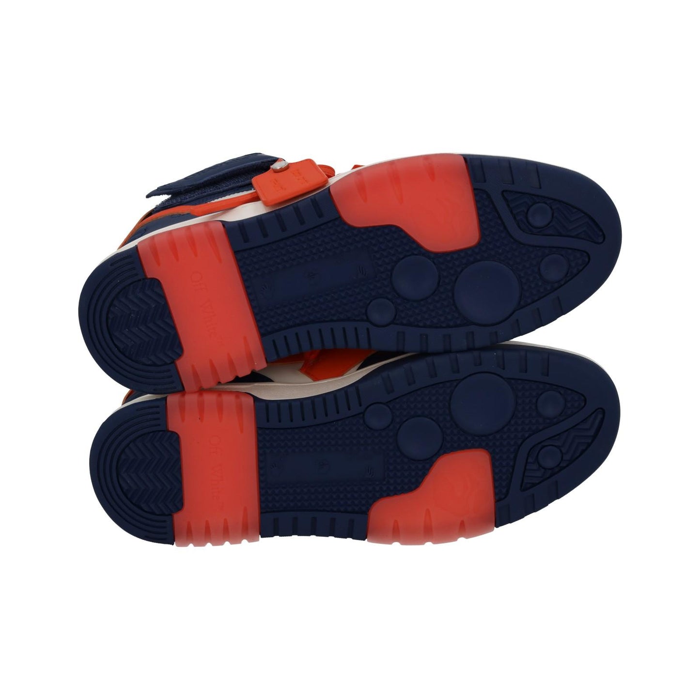 OFF-WHITE Out Of Office Trainers Mid Top Navy Orange Leather UK8 NEW RRP595