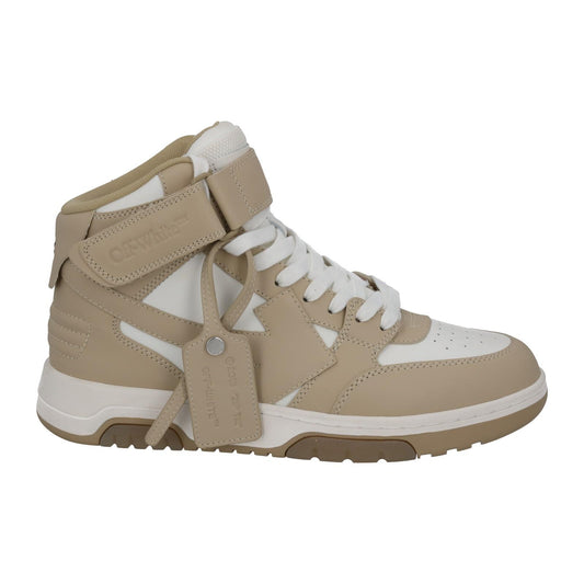 OFF-WHITE Out Of Office Trainer Mid Top Beige Leather EU40 UK7 NEW RRP595
