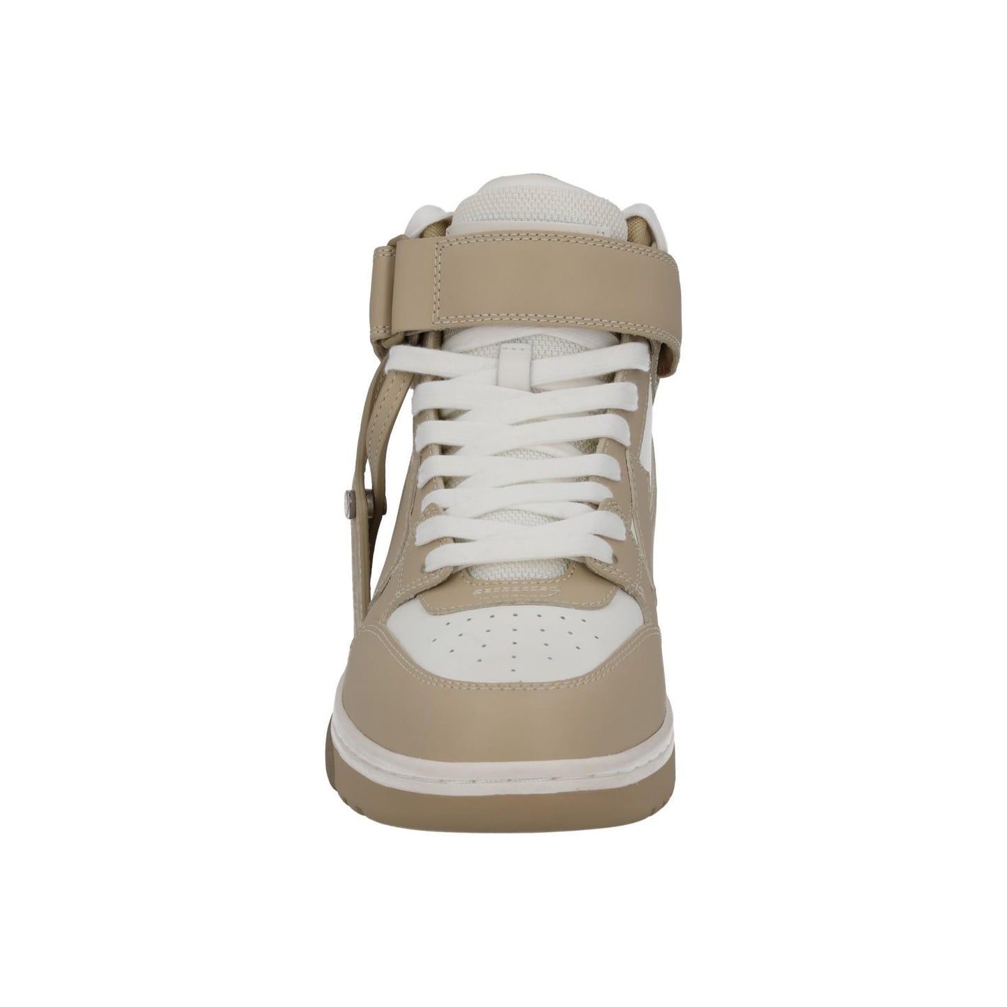 OFF-WHITE Out Of Office Trainer Mid Top Beige Leather EU40 UK7 NEW RRP595