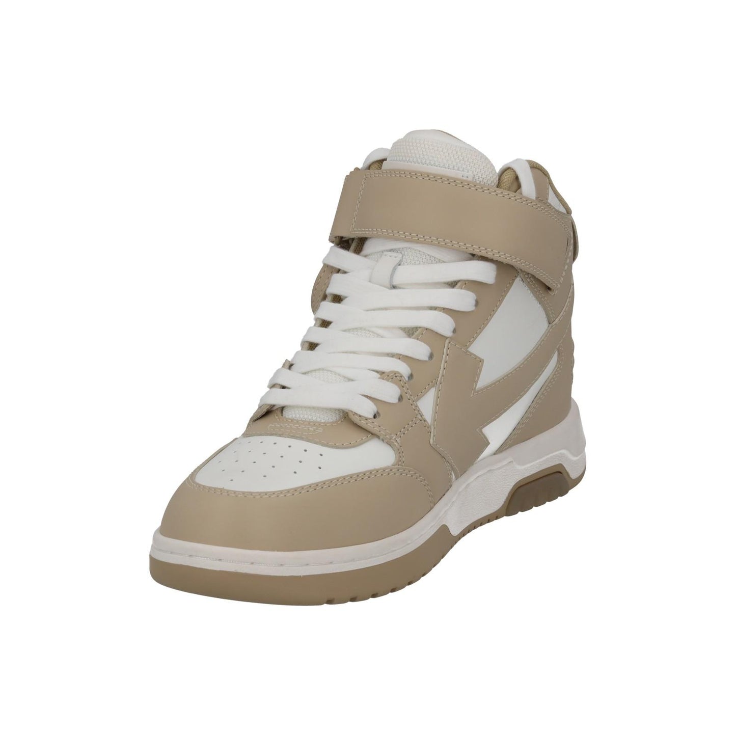 OFF-WHITE Out Of Office Trainer Mid Top Beige Leather EU40 UK7 NEW RRP595