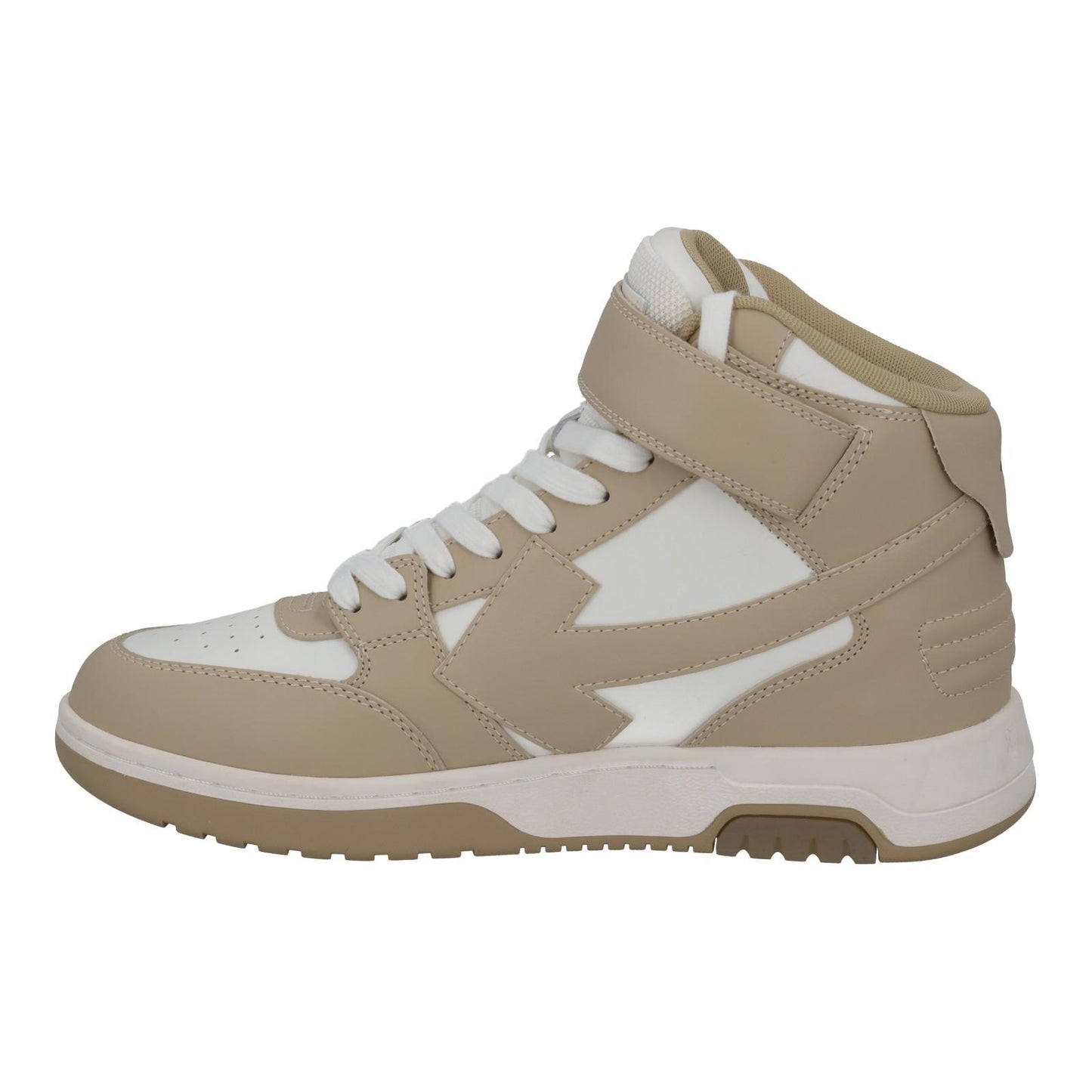 OFF-WHITE Out Of Office Trainer Mid Top Beige Leather EU40 UK7 NEW RRP595