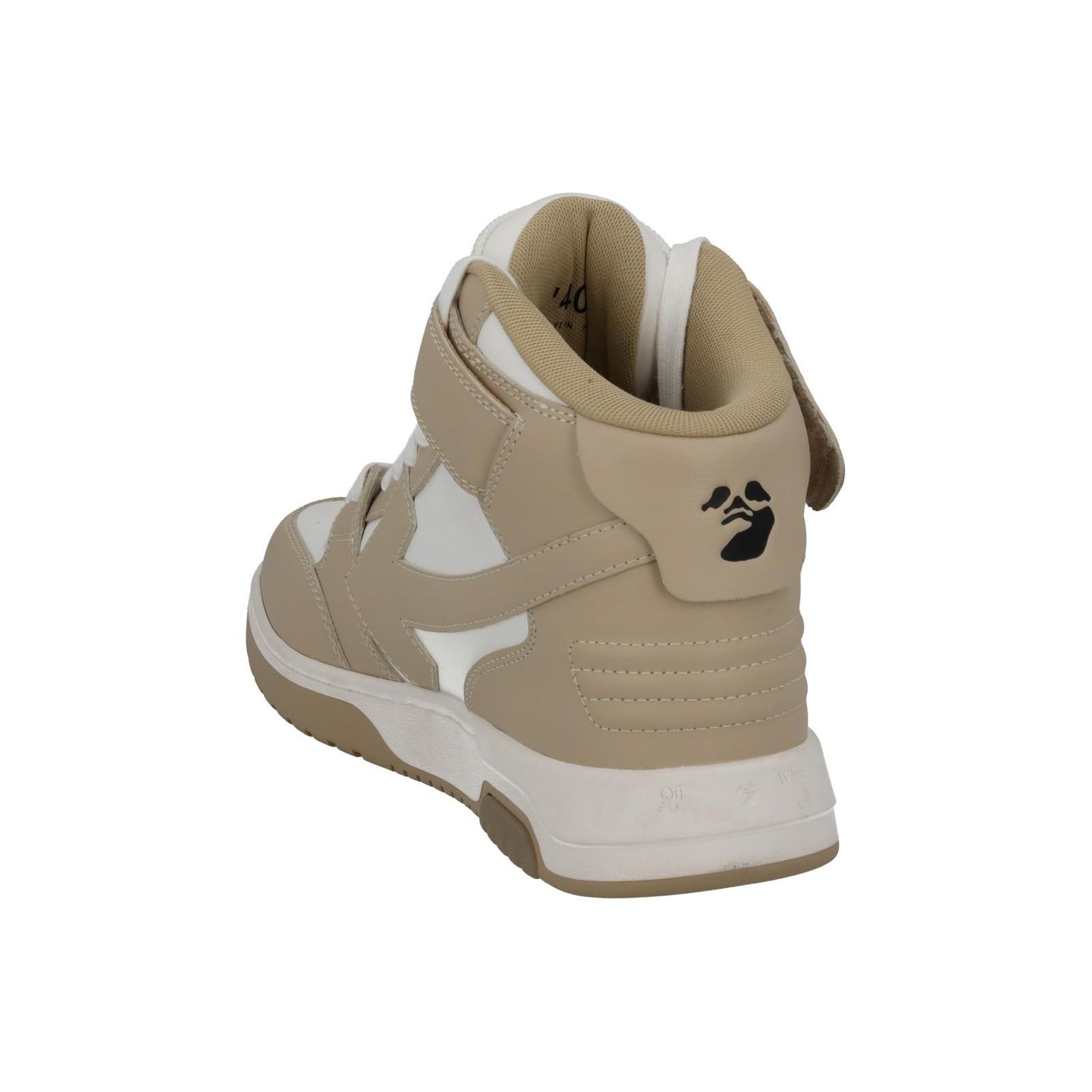 OFF-WHITE Out Of Office Trainer Mid Top Beige Leather EU40 UK7 NEW RRP595