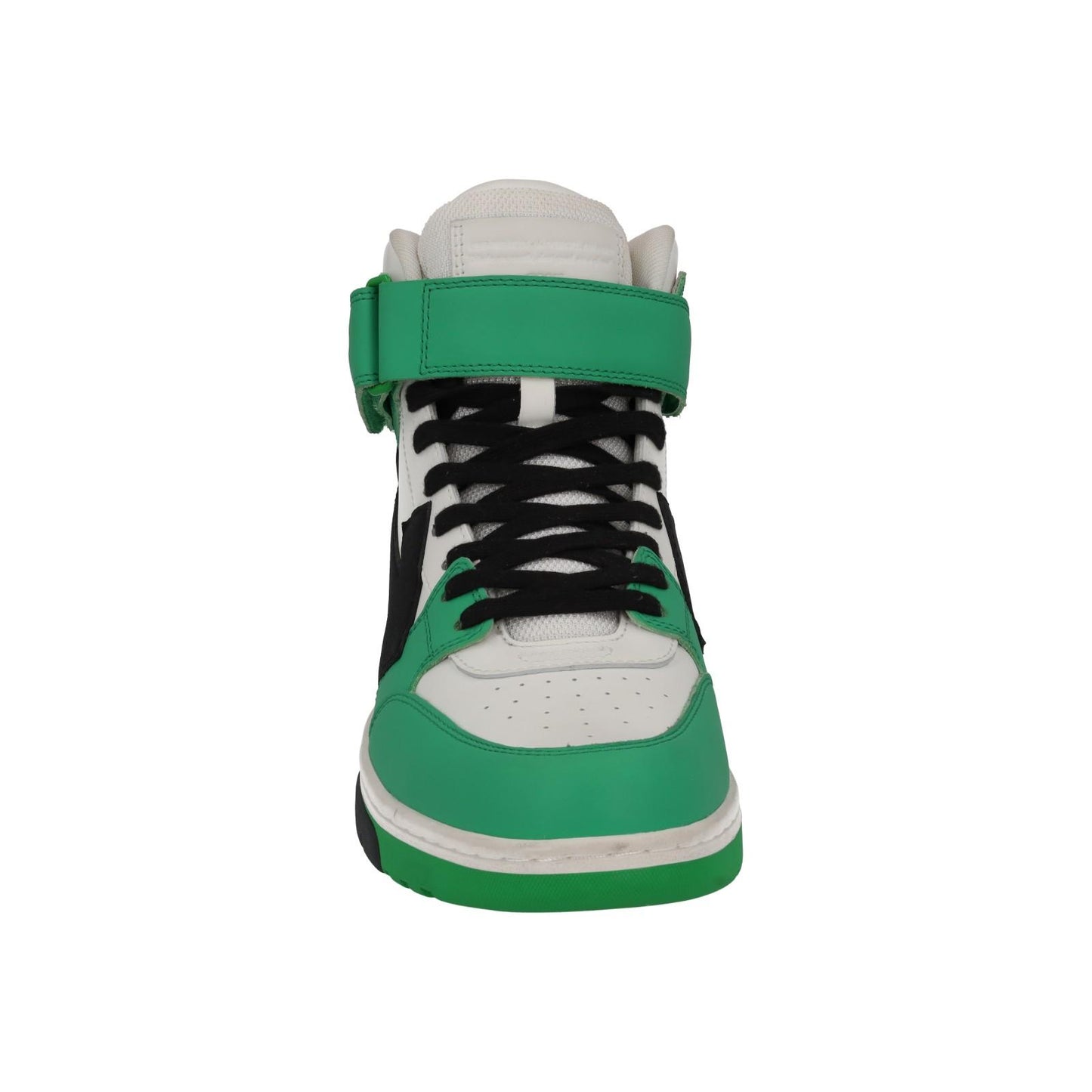 OFF-WHITE Out Of Office Trainers Mid Top Green Leather IT42 UK8 NEW RRP595