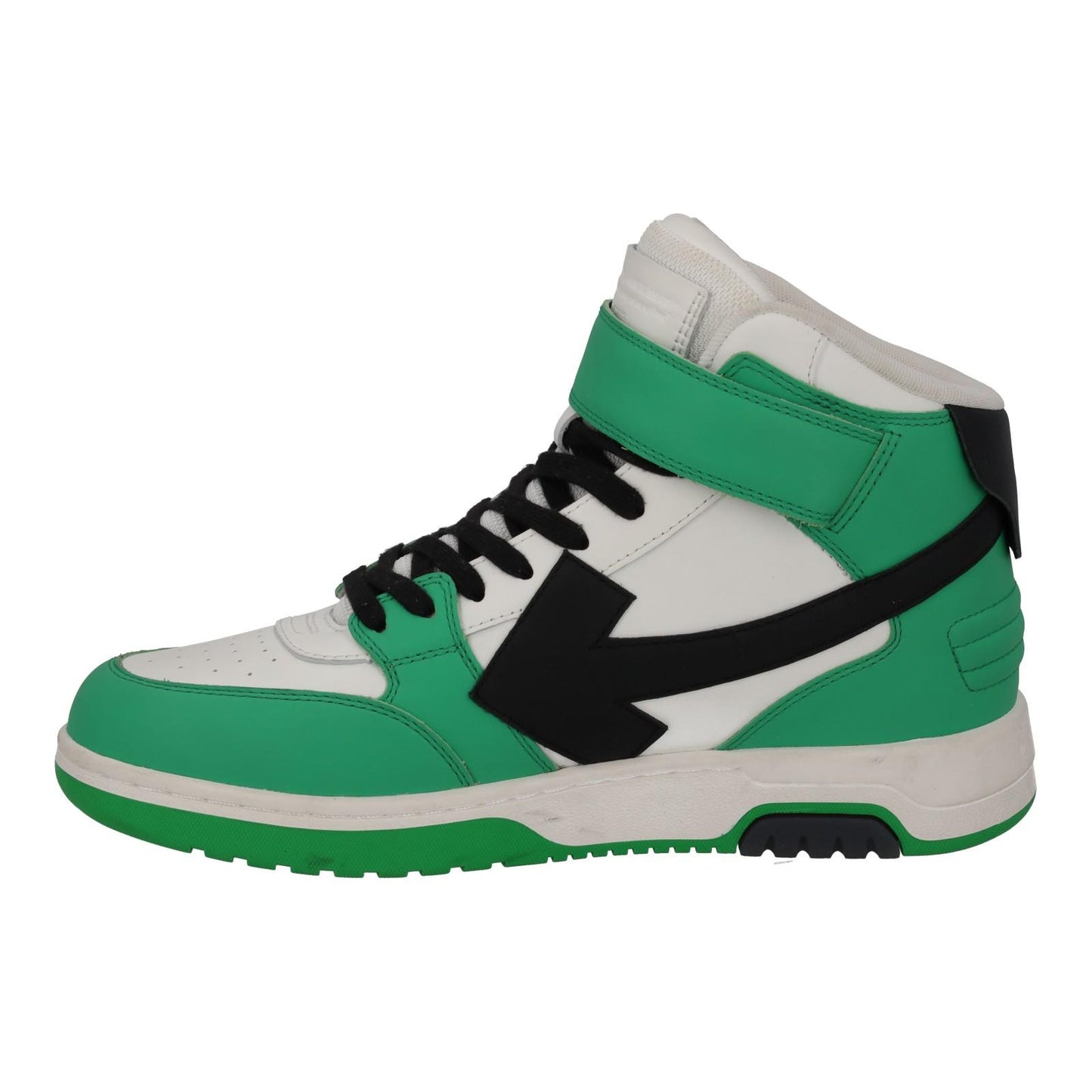 OFF-WHITE Out Of Office Trainers Mid Top Green Leather IT42 UK8 NEW RRP595