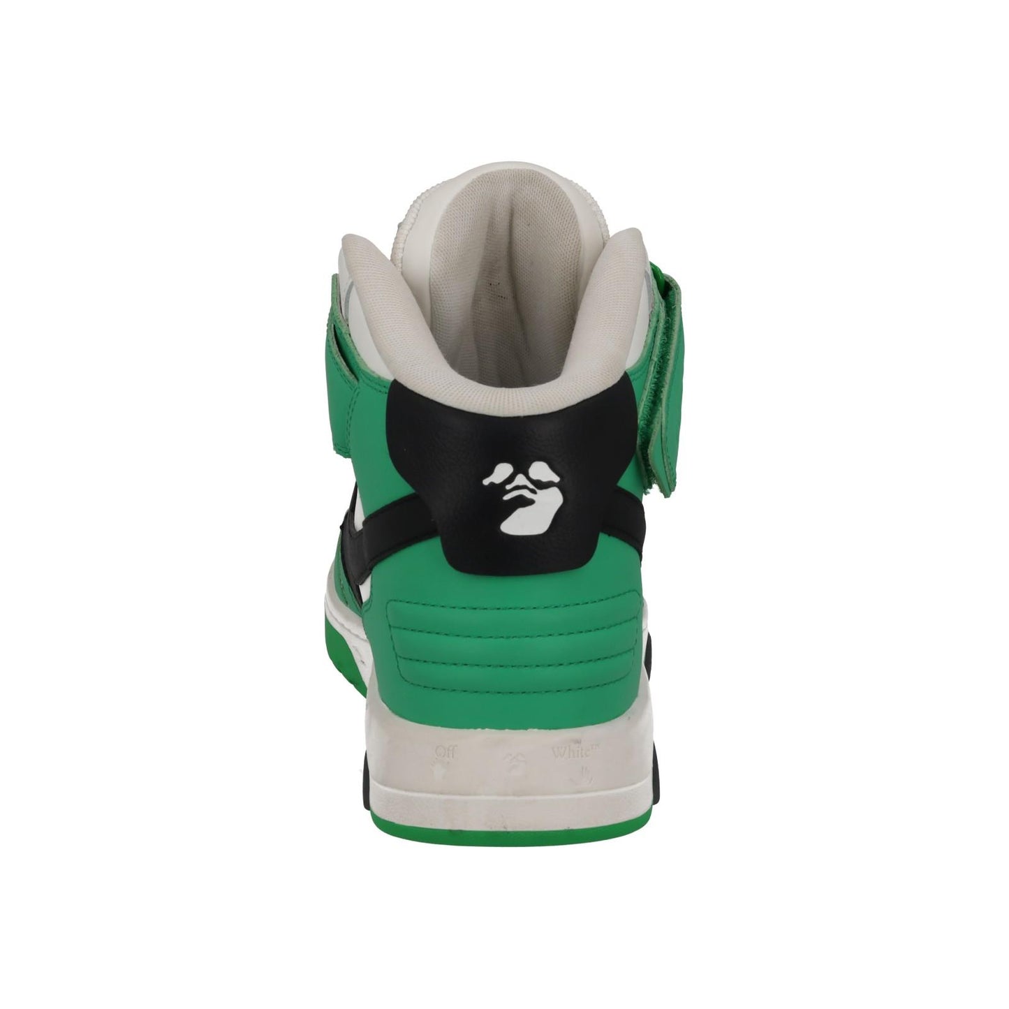 OFF-WHITE Out Of Office Trainers Mid Top Green Leather IT42 UK8 NEW RRP595
