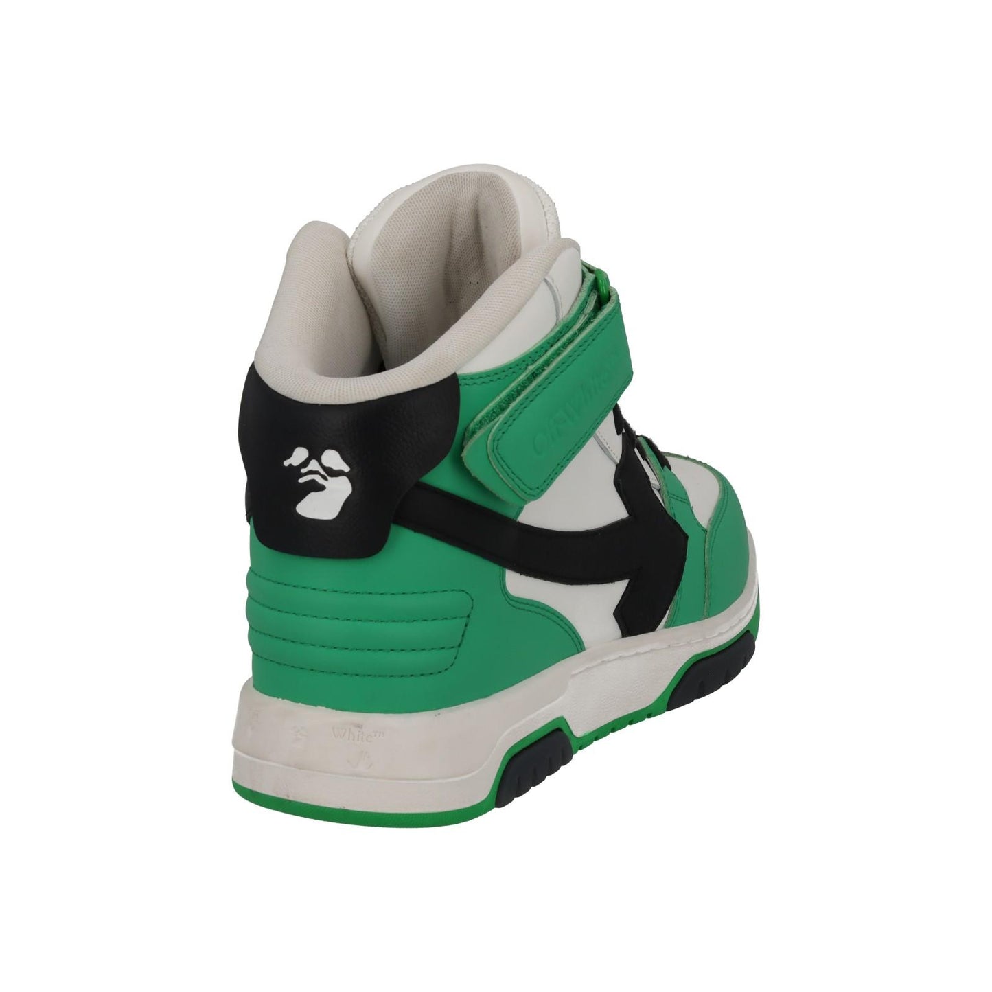 OFF-WHITE Out Of Office Trainers Mid Top Green Leather IT42 UK8 NEW RRP595