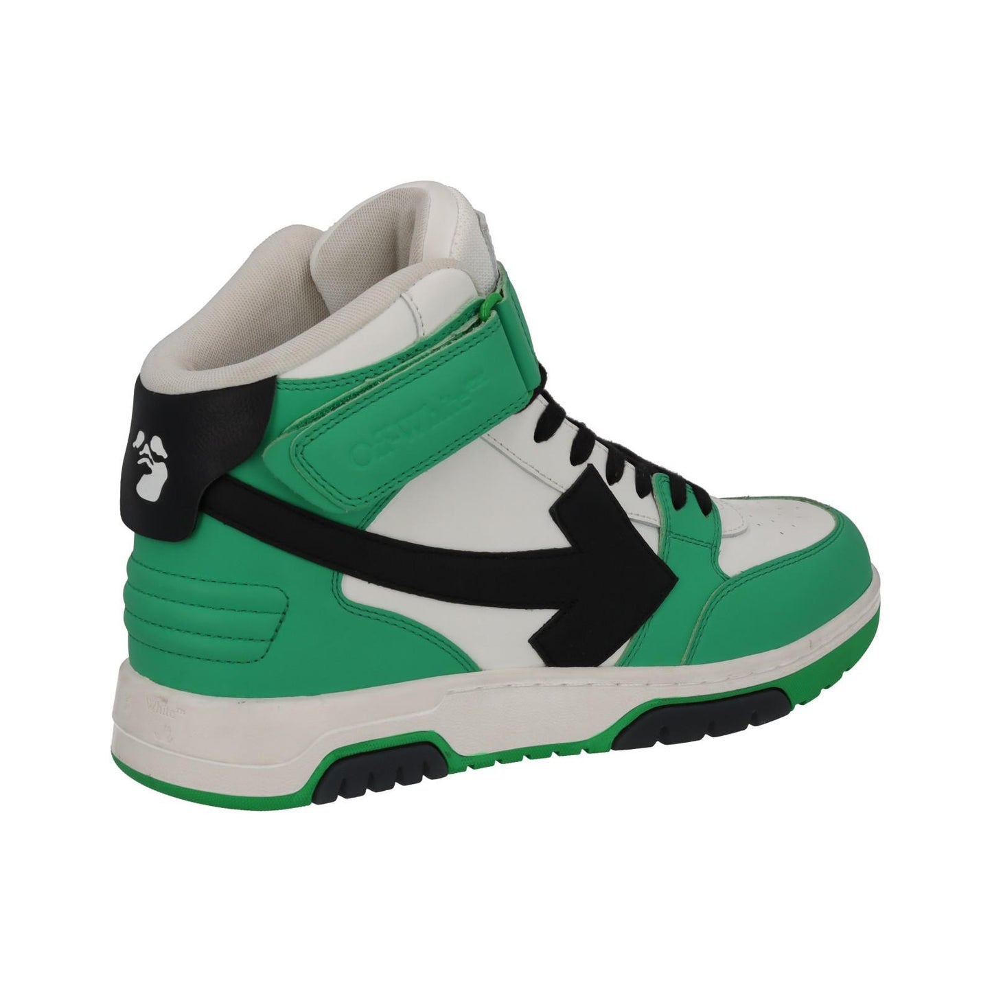 OFF-WHITE Out Of Office Trainers Mid Top Green Leather IT42 UK8 NEW RRP595