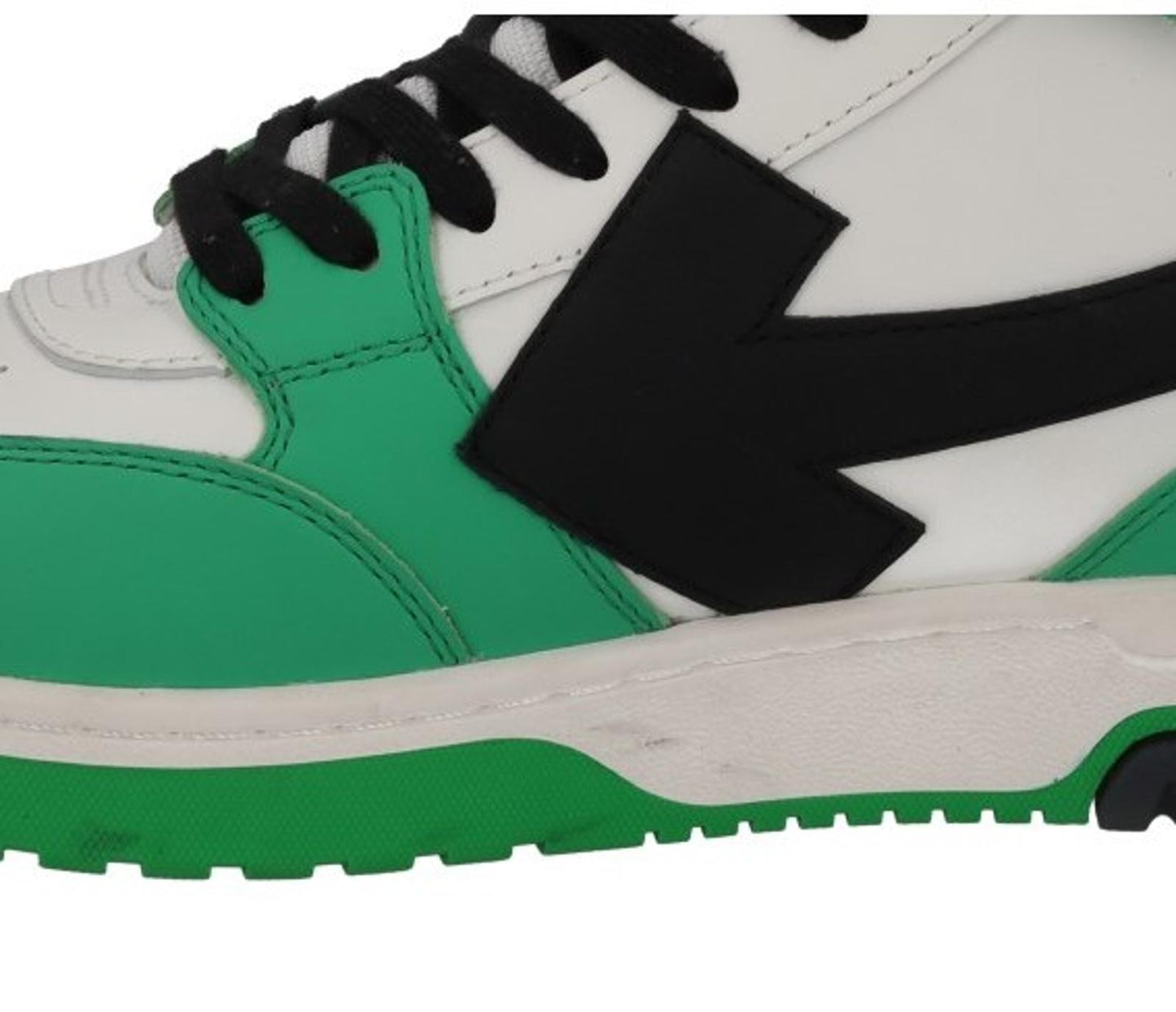 OFF-WHITE Out Of Office Trainers Mid Top Green Leather IT42 UK8 NEW RRP595