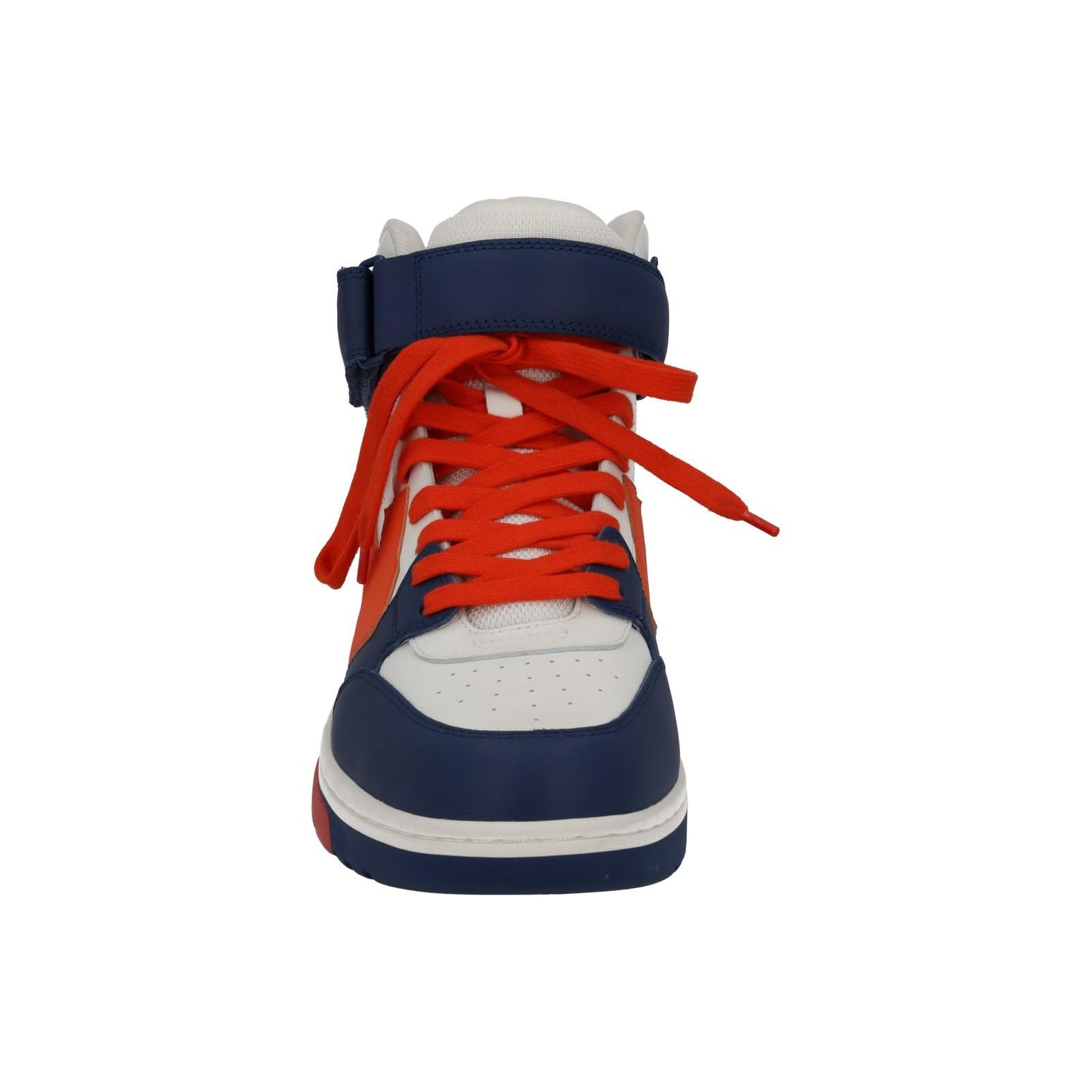 OFF-WHITE Out Of Office Trainers Mid Top Navy Orange Leather IT43 UK9 NEW RRP595