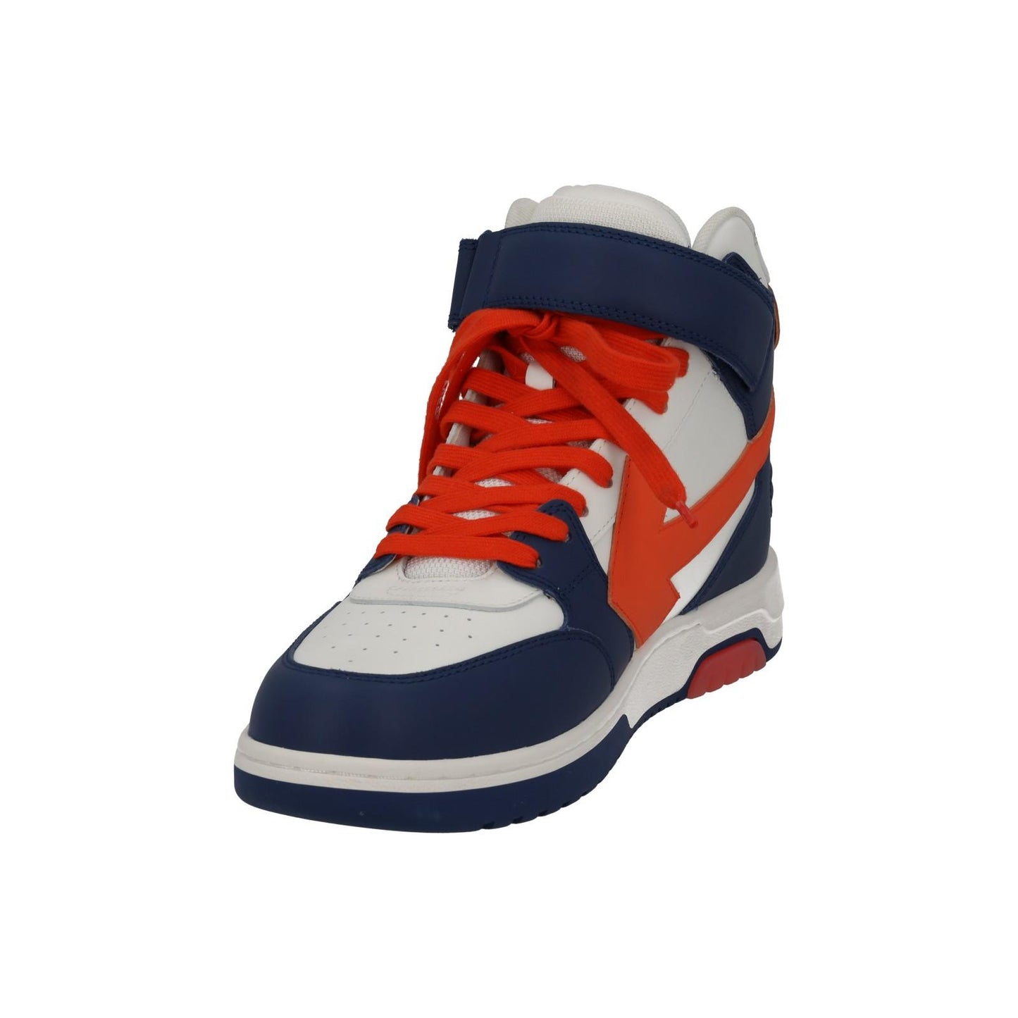 OFF-WHITE Out Of Office Trainers Mid Top Navy Orange Leather IT43 UK9 NEW RRP595