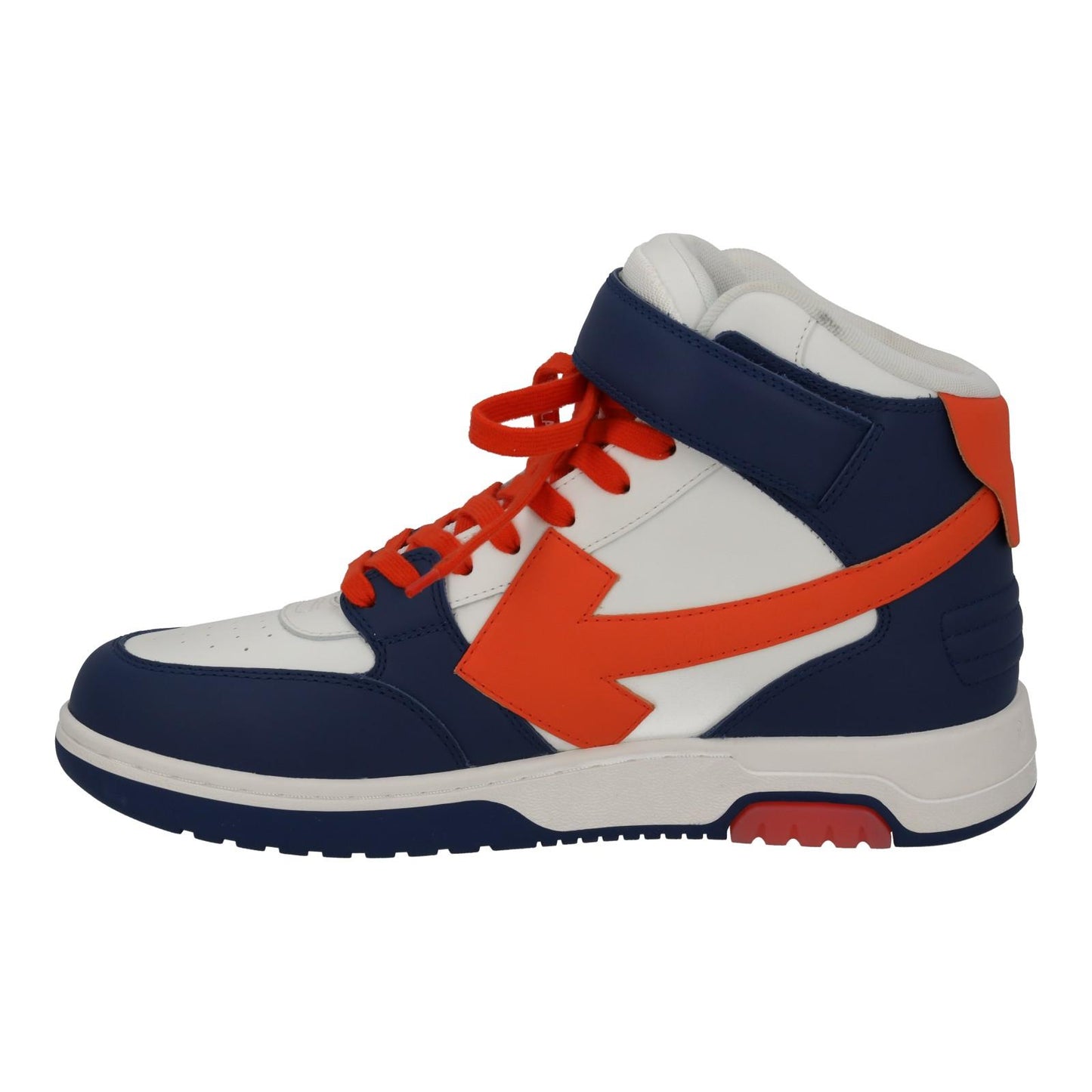 OFF-WHITE Out Of Office Trainers Mid Top Navy Orange Leather IT43 UK9 NEW RRP595