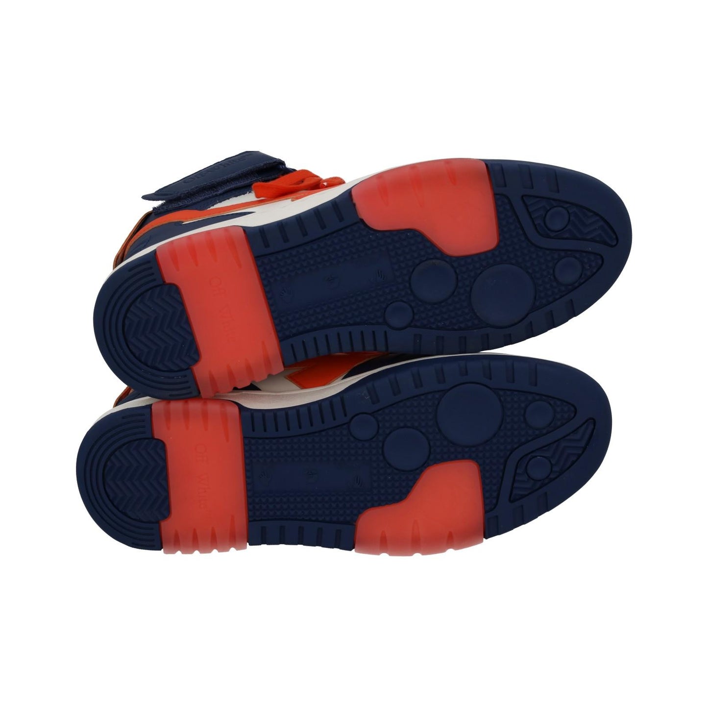 OFF-WHITE Out Of Office Trainers Mid Top Navy Orange Leather IT43 UK9 NEW RRP595