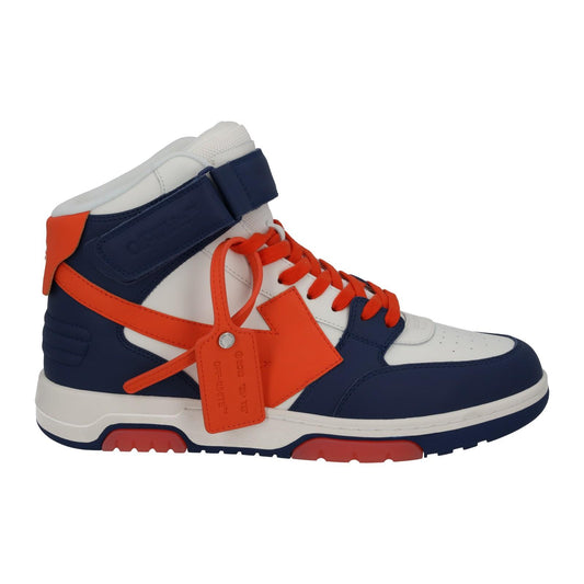 OFF-WHITE Out Of Office Trainers Mid Top Navy Orange Leather UK11 NEW RRP595