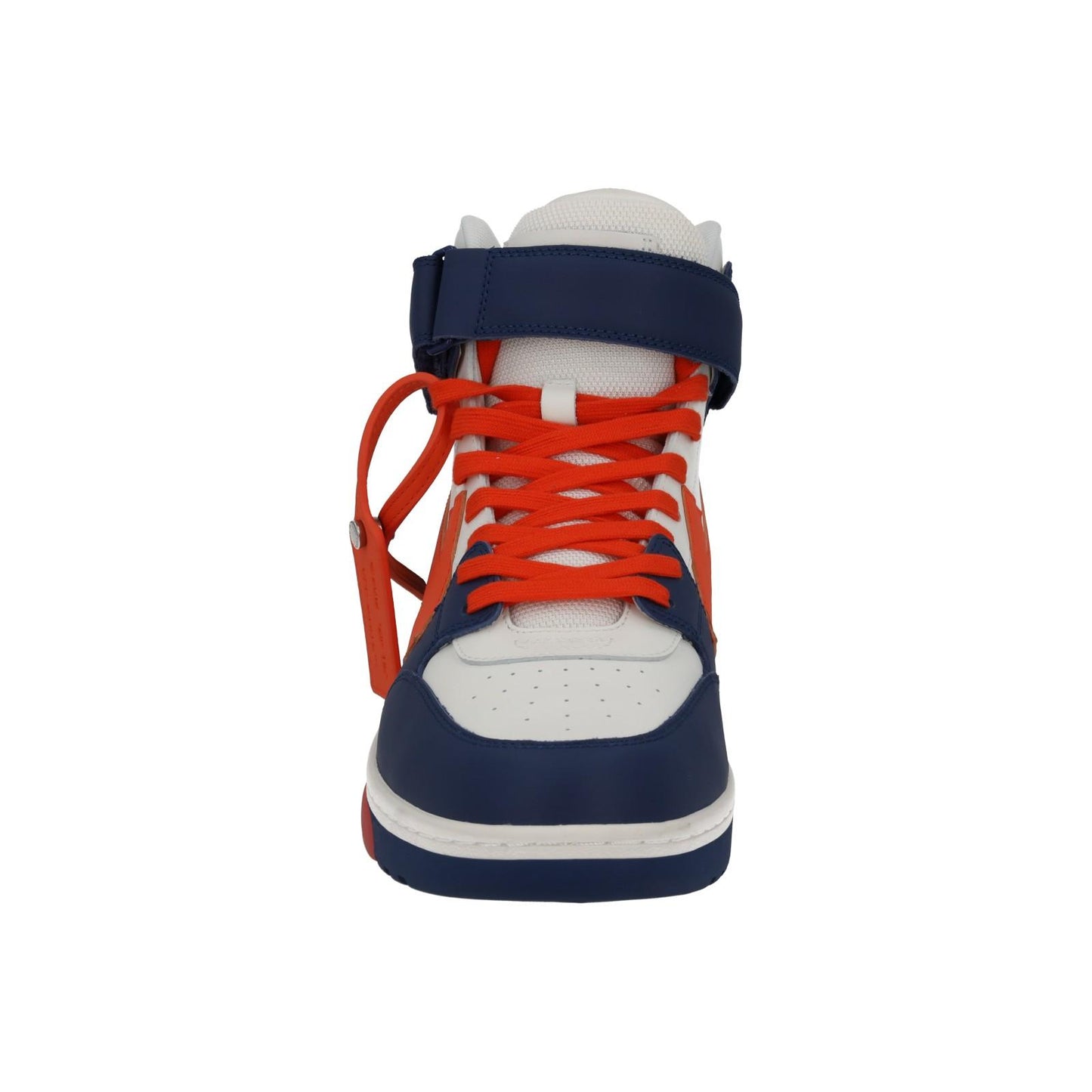 OFF-WHITE Out Of Office Trainers Mid Top Navy Orange Leather UK11 NEW RRP595