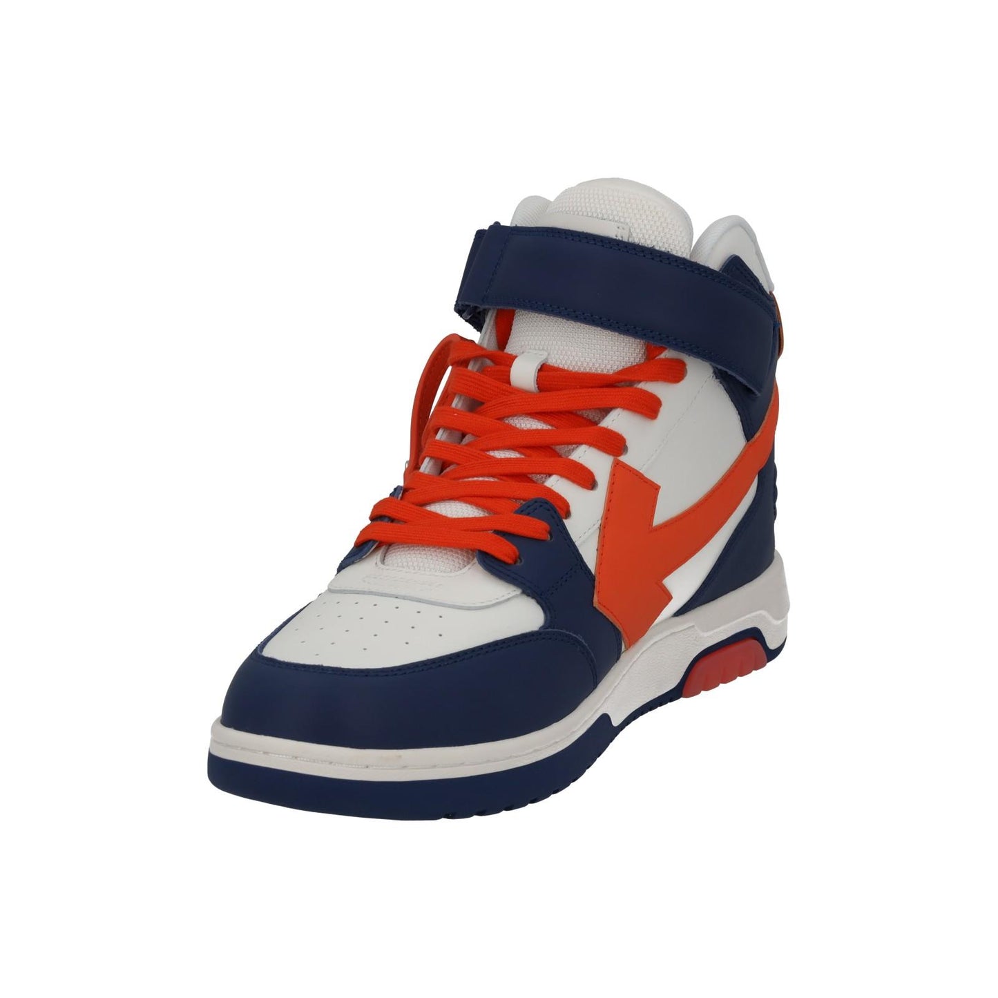 OFF-WHITE Out Of Office Trainers Mid Top Navy Orange Leather UK11 NEW RRP595