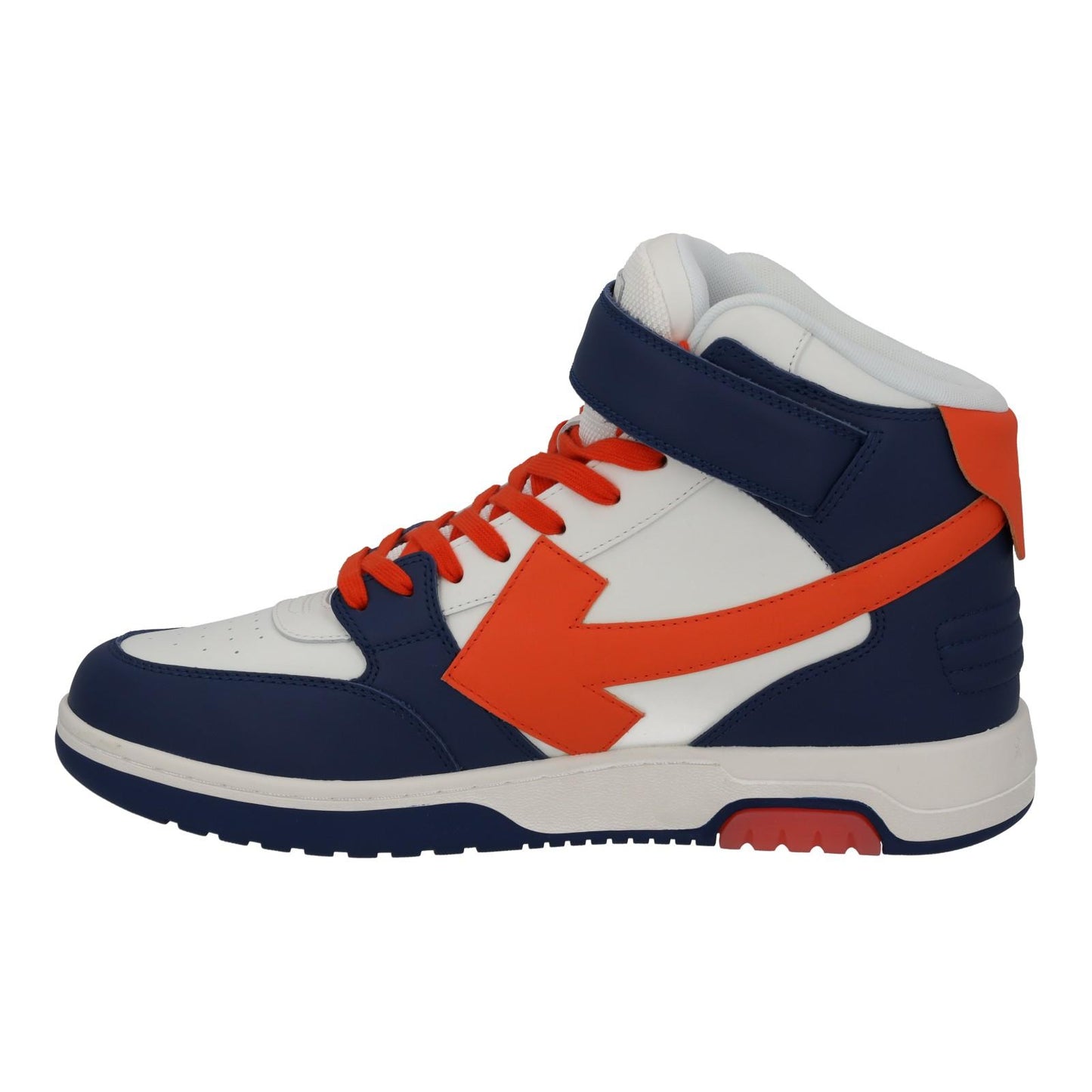 OFF-WHITE Out Of Office Trainers Mid Top Navy Orange Leather UK11 NEW RRP595