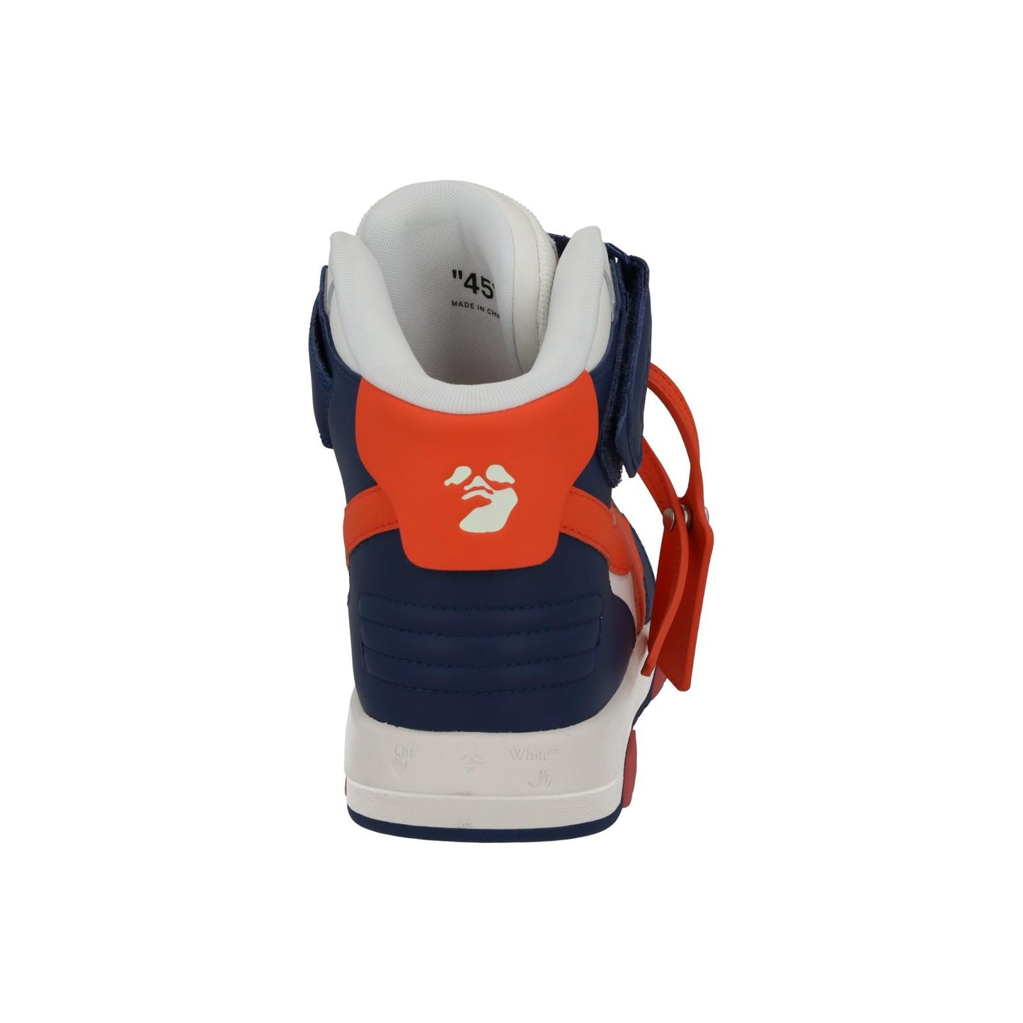 OFF-WHITE Out Of Office Trainers Mid Top Navy Orange Leather UK11 NEW RRP595