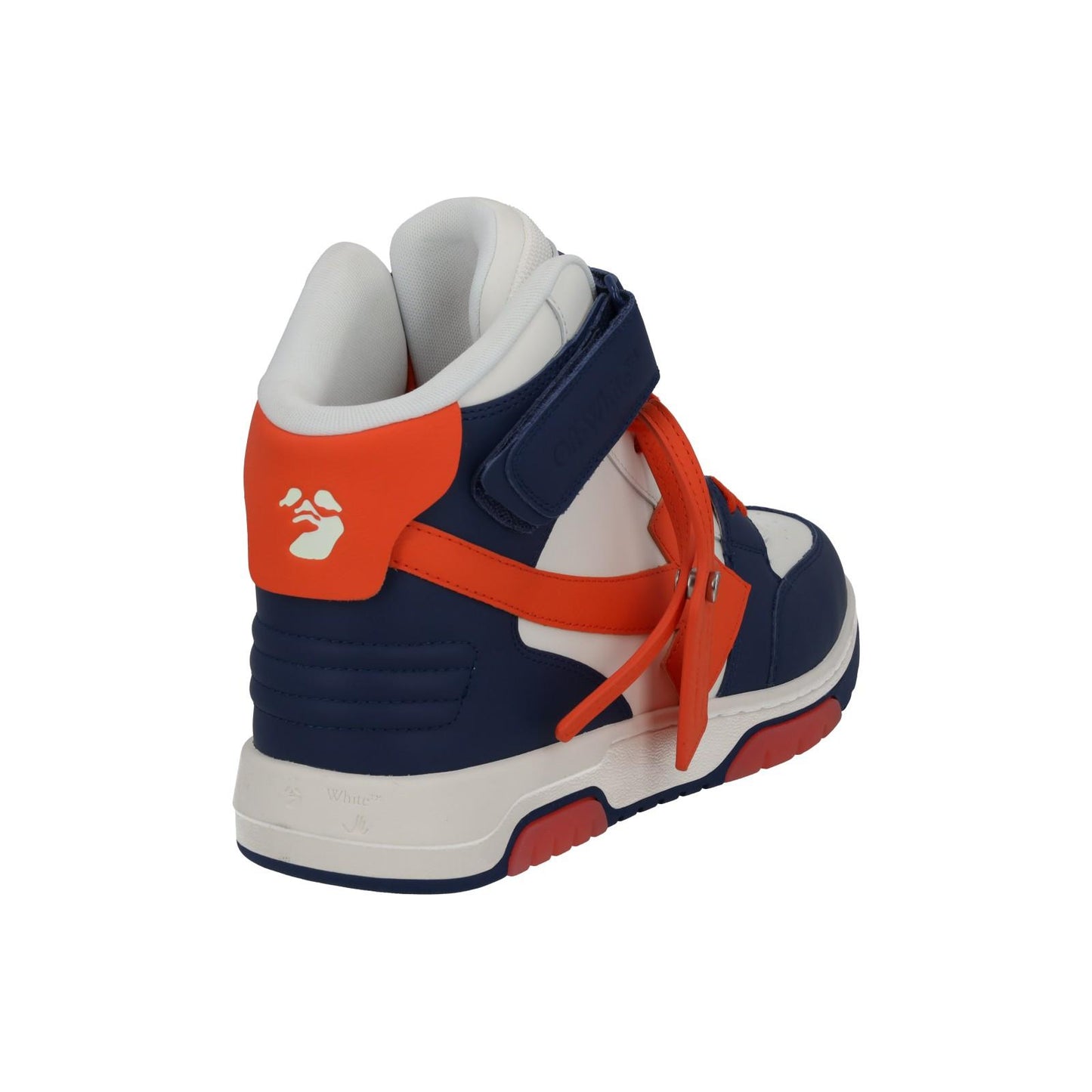 OFF-WHITE Out Of Office Trainers Mid Top Navy Orange Leather UK11 NEW RRP595