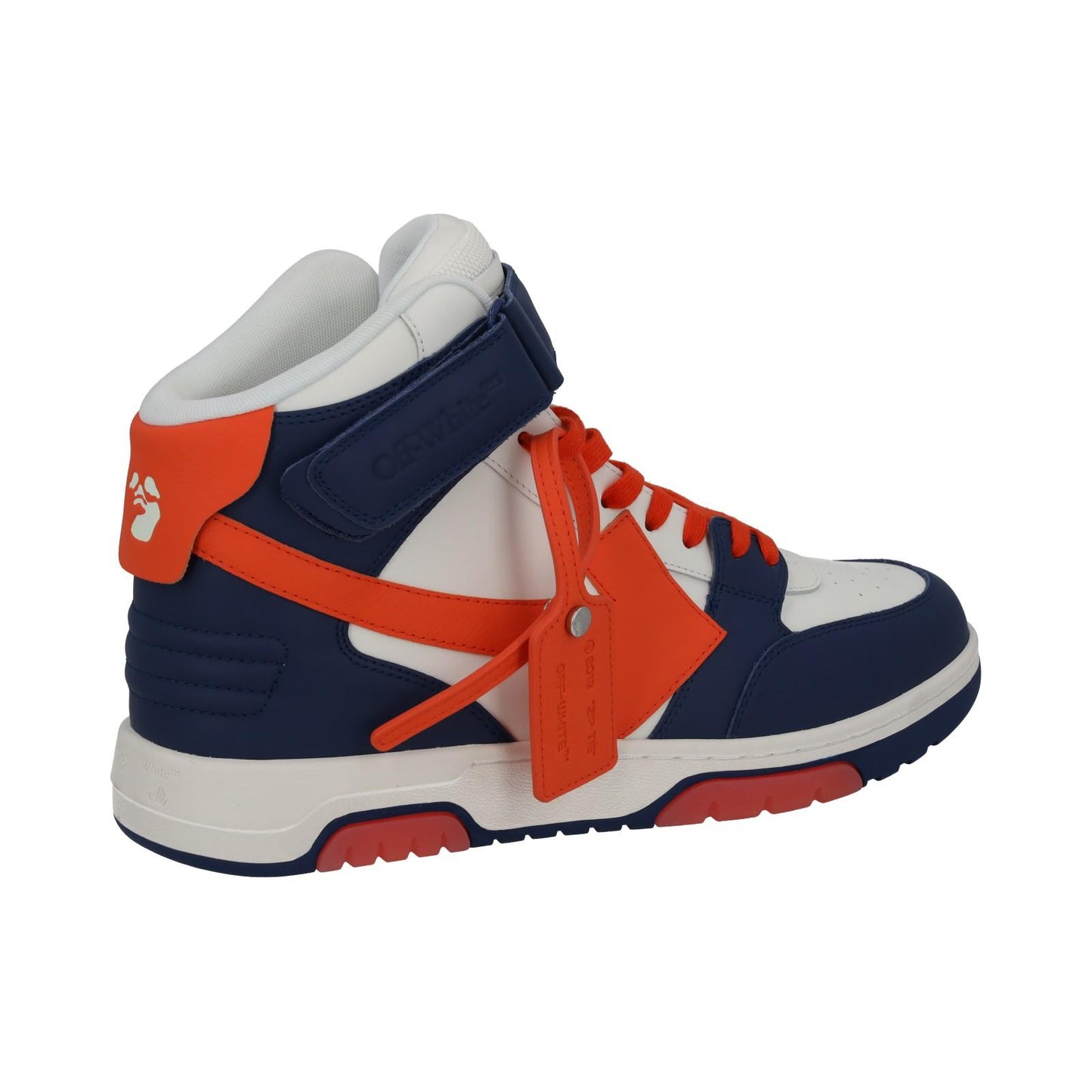 OFF-WHITE Out Of Office Trainers Mid Top Navy Orange Leather UK11 NEW RRP595