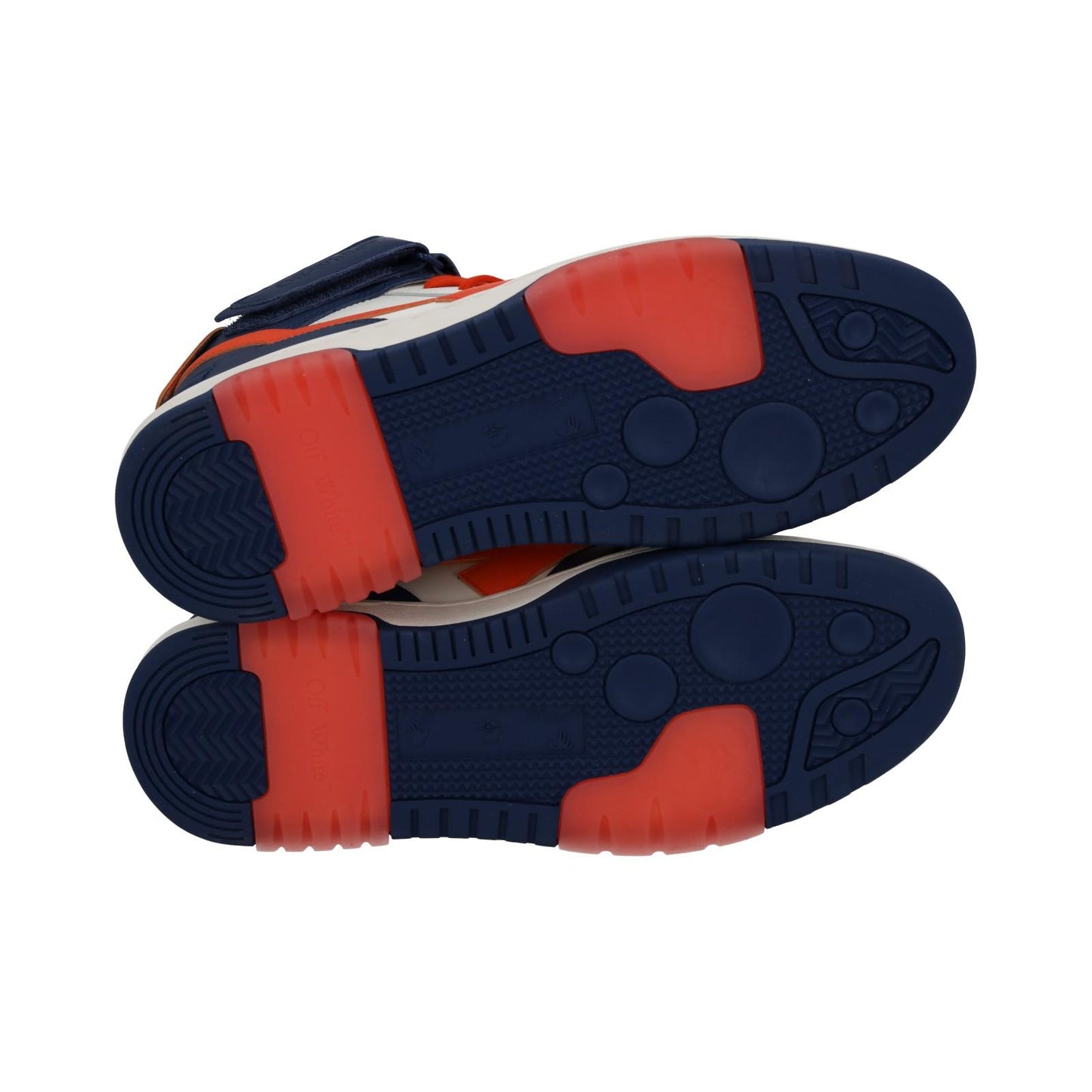 OFF-WHITE Out Of Office Trainers Mid Top Navy Orange Leather UK11 NEW RRP595